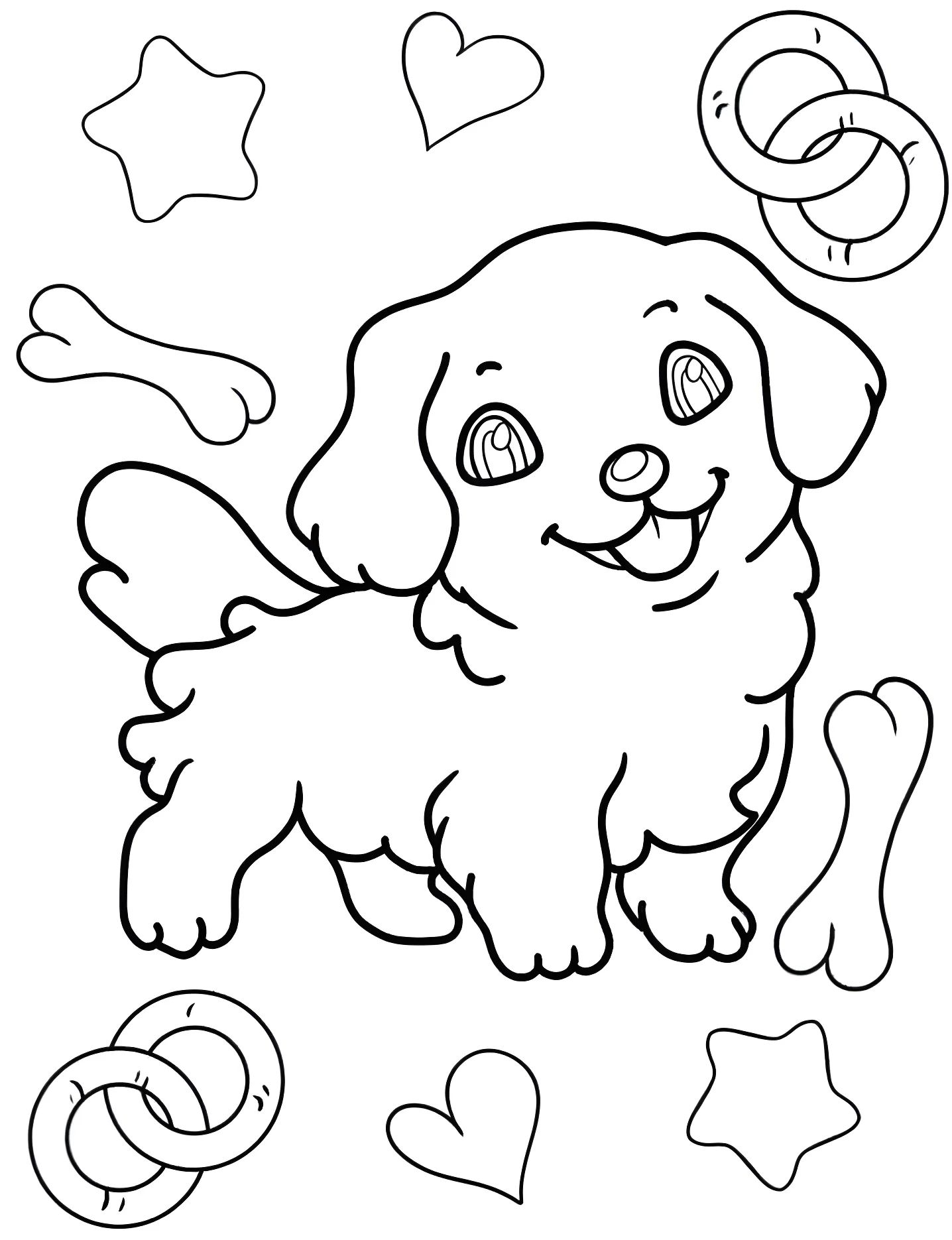 Милый щенок №9764. Раскраски для девочек по категориям. Щенок (Puppy).