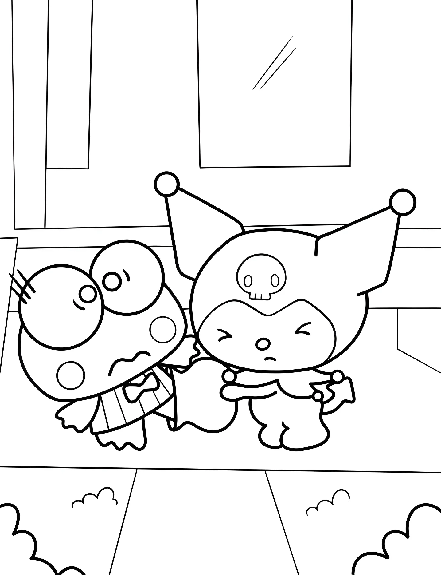 Куроми и Кероппи №8443. Раскраски для девочек по категориям. Кероппи (Keroppi).