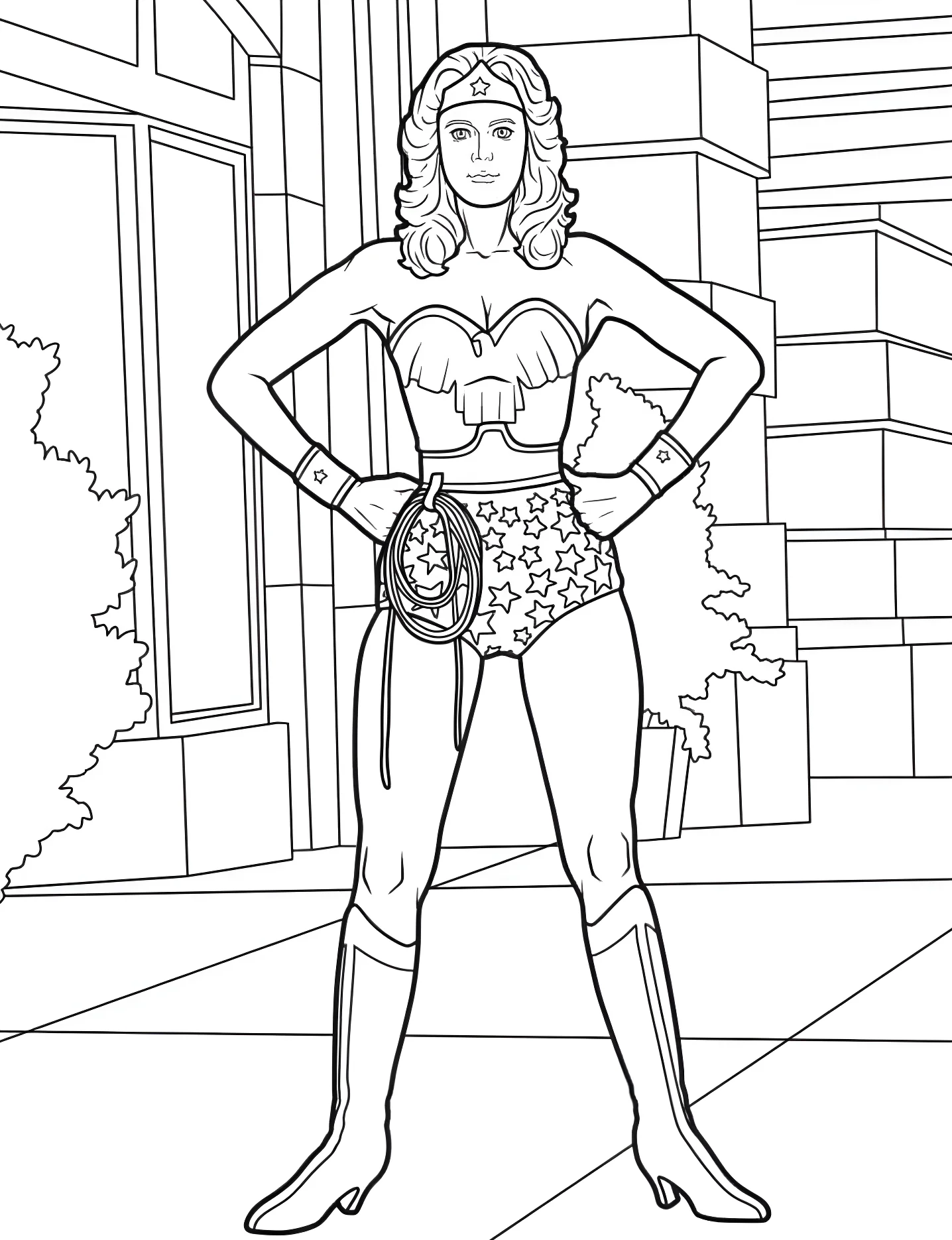 Чудесница Wonder Woman №10844. Раскраски для девочек по категориям. Чудо-женщина (Wonder Woman).