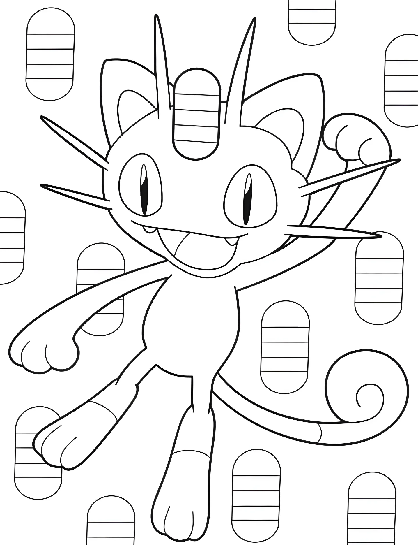 Веселый котенок Мью №9510. Раскраски для девочек по категориям. Покемон (Pokemon).