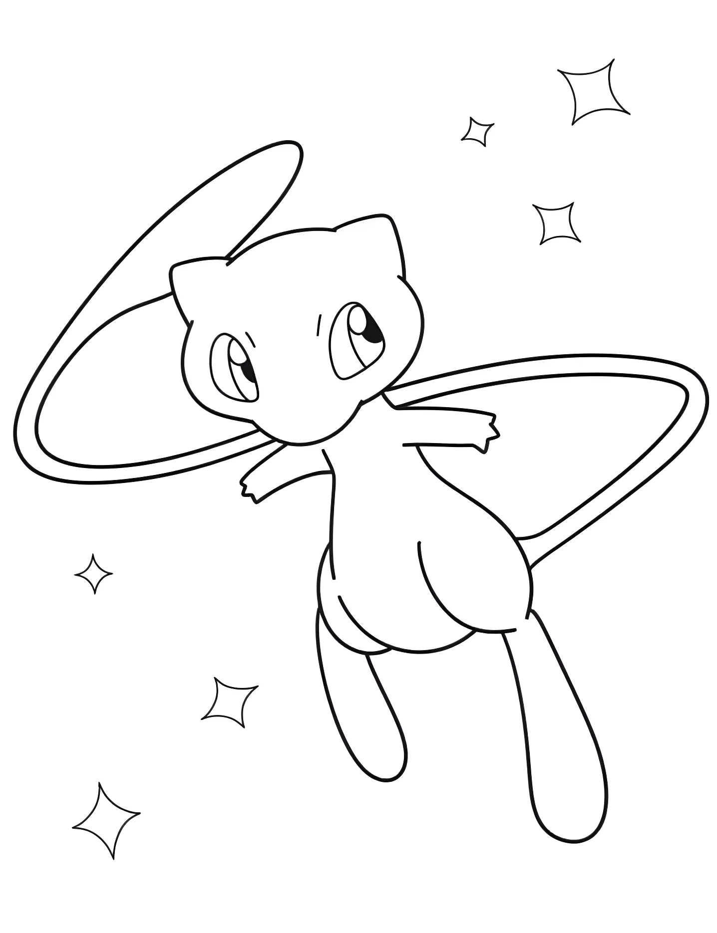 Милый покемон Миу №9511. Раскраски для девочек по категориям. Покемон (Pokemon).