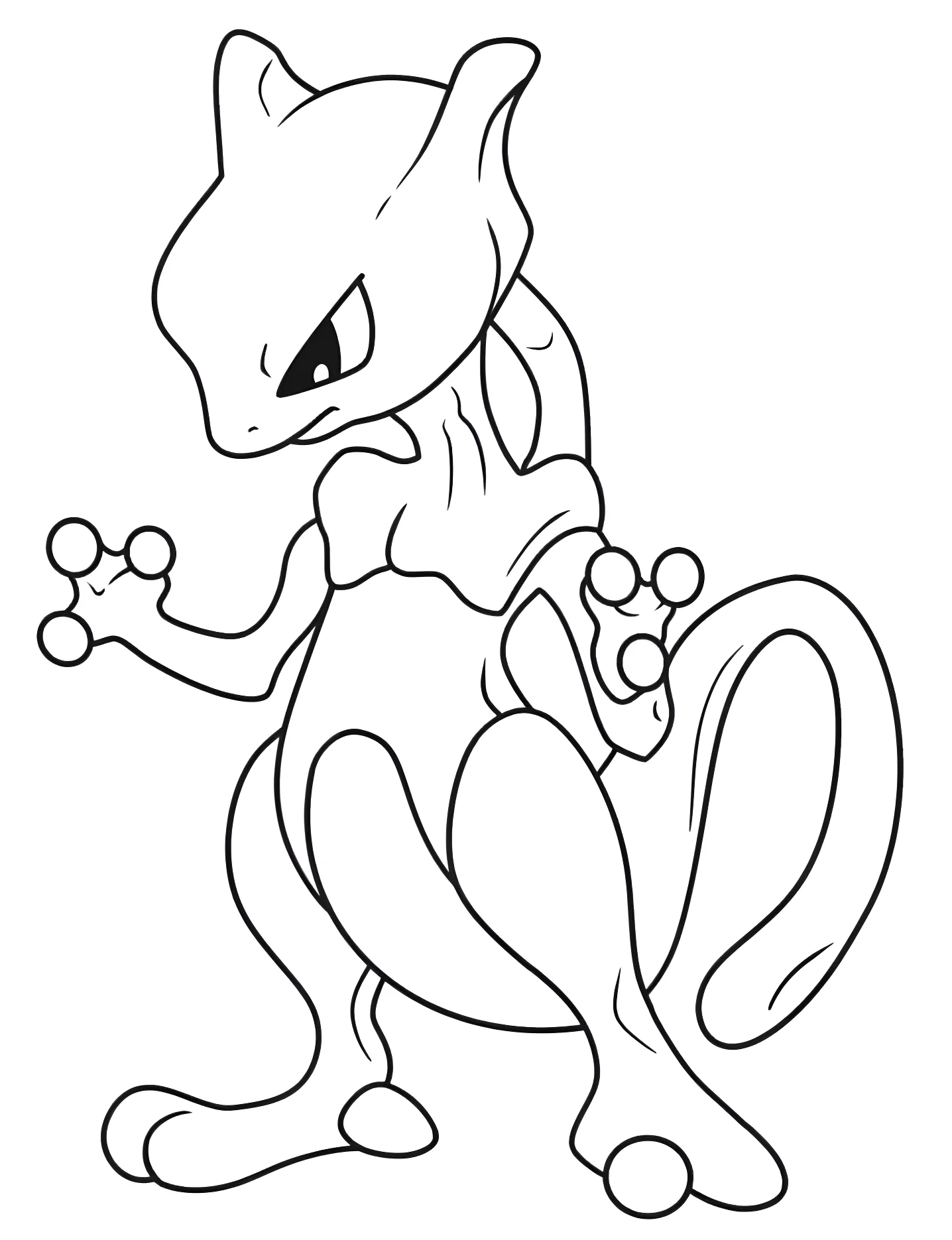 Покемон Мьюту №9513. Раскраски для девочек по категориям. Покемон (Pokemon).