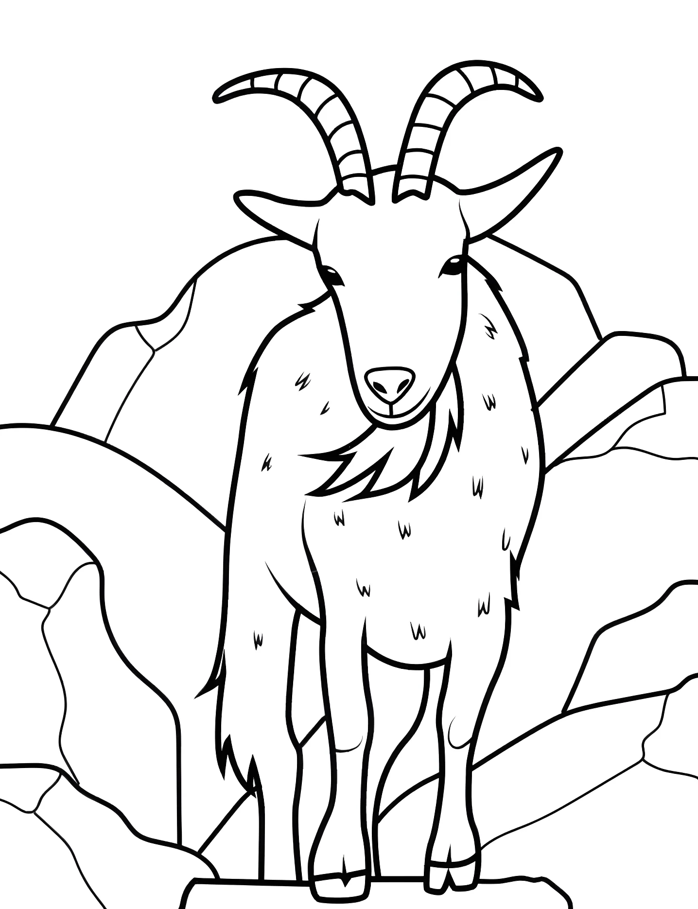 Забавная горная коза №7806. Раскраски для девочек по категориям. Коза (Goat).