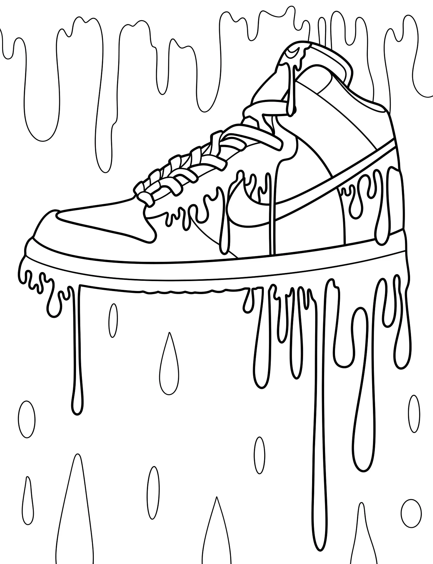 Крутые кроссовки Nike Air Jordan №9052. Раскраски для девочек по категориям. Найк (Nike).