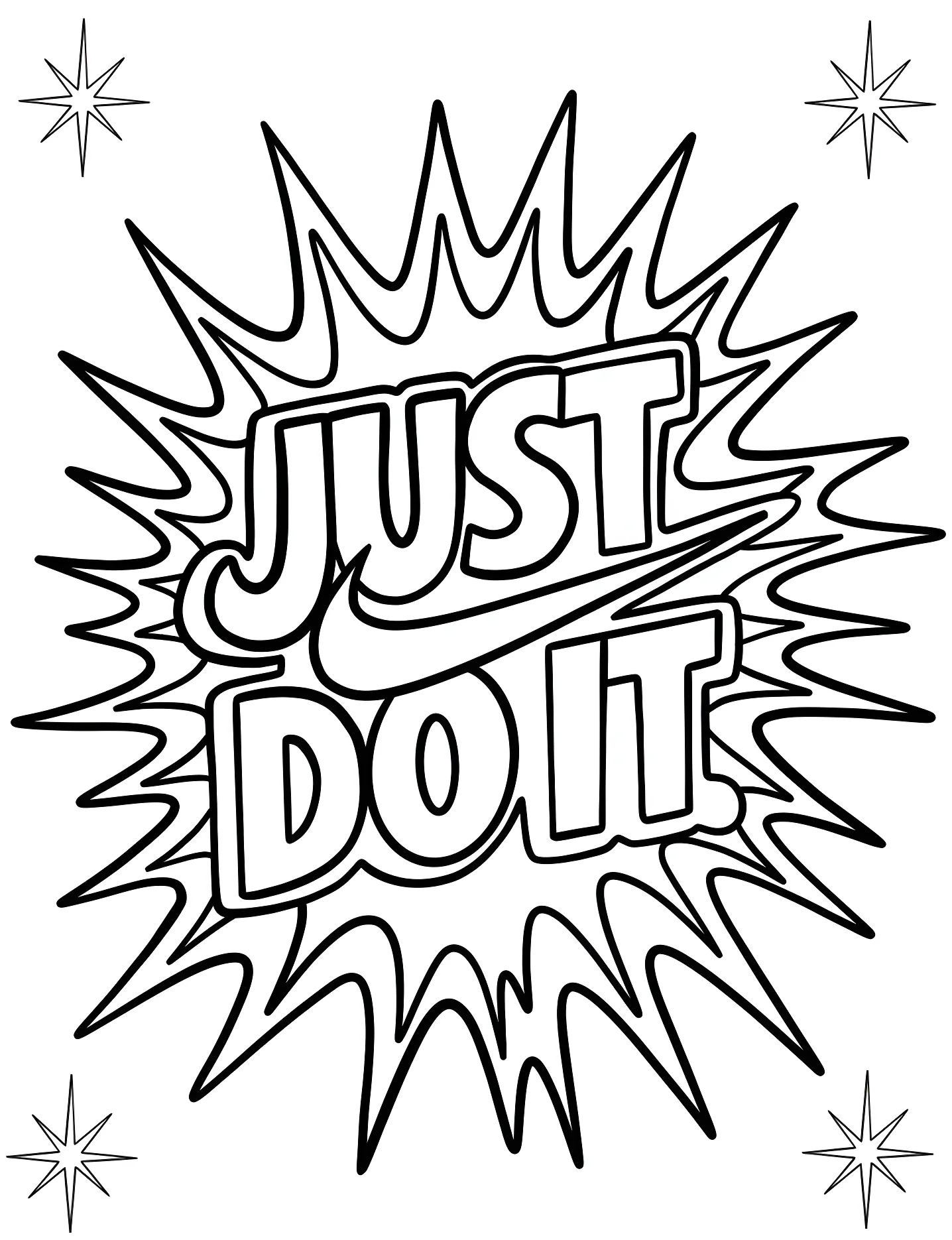 Вдохновляющий слоган Just Do It №9057. Раскраски для девочек по категориям. Найк (Nike).