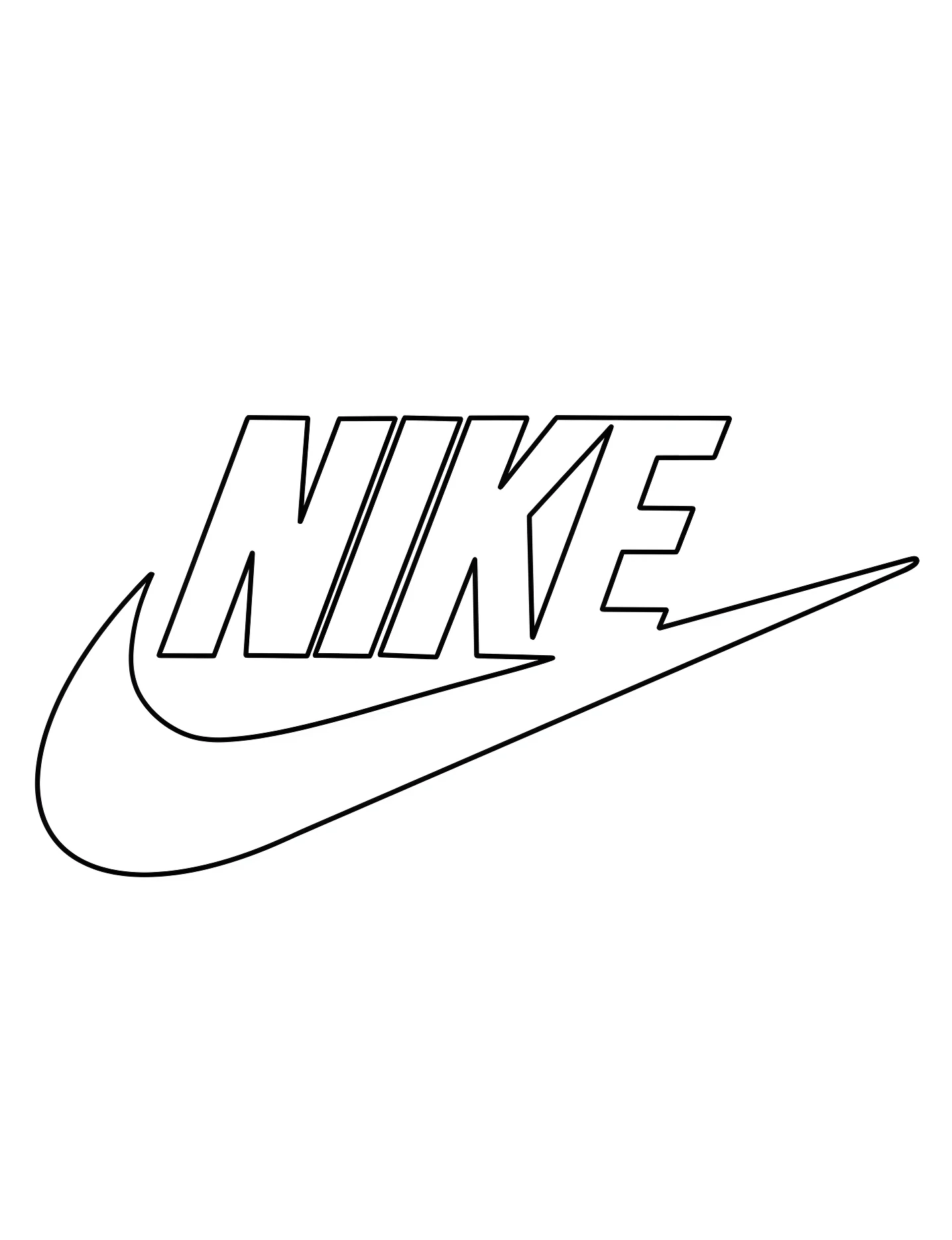 Логотип Nike для творчества №9058. Раскраски для девочек по категориям. Найк (Nike).