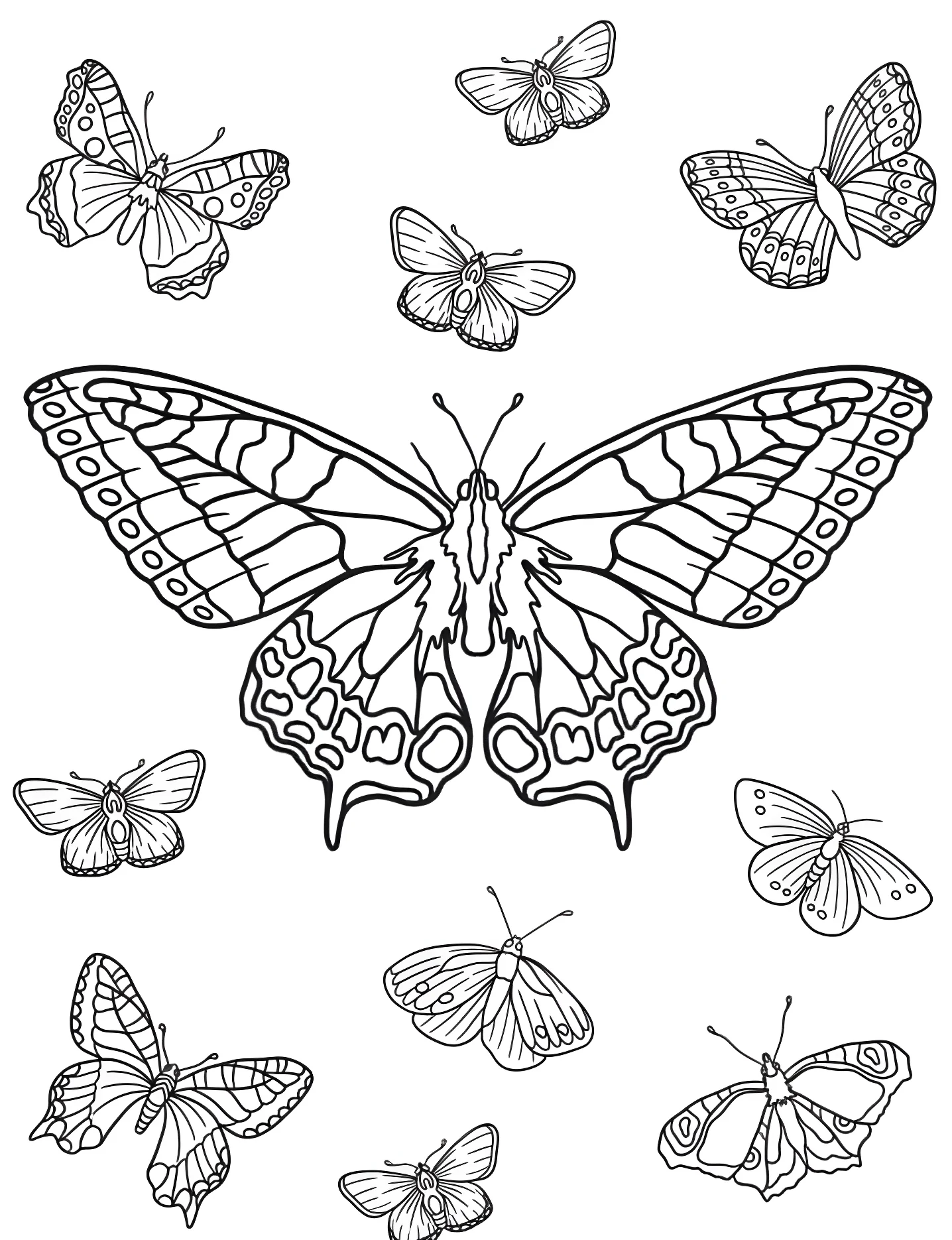 Красивая бабочка Old World Swallowtail №5935. Раскраски для девочек по категориям. Бабочки (Butterfly).