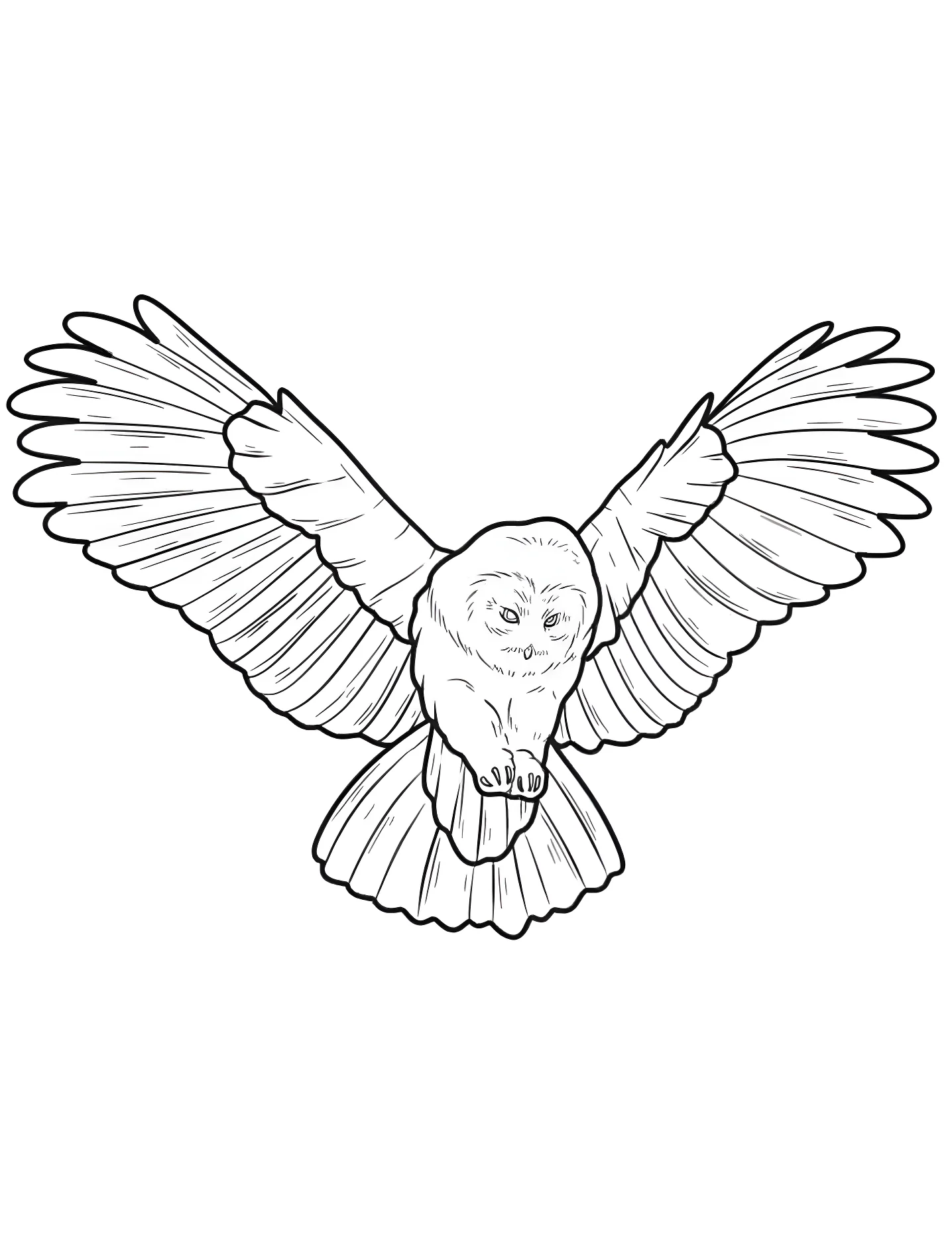 Сова летит вниз №9199. Раскраски для девочек по категориям. Сова (Owl).