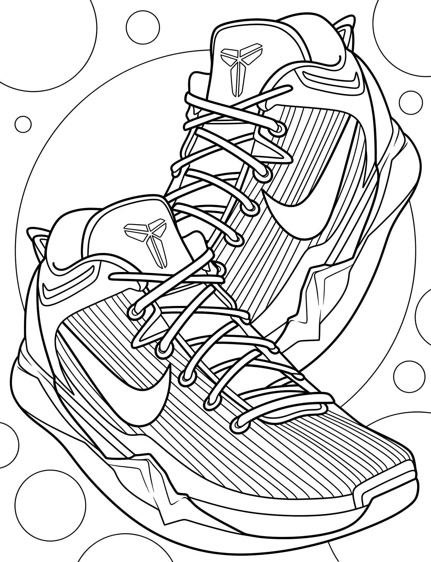 Крутые кроссовки Nike №9065. Раскраски для девочек по категориям. Найк (Nike).