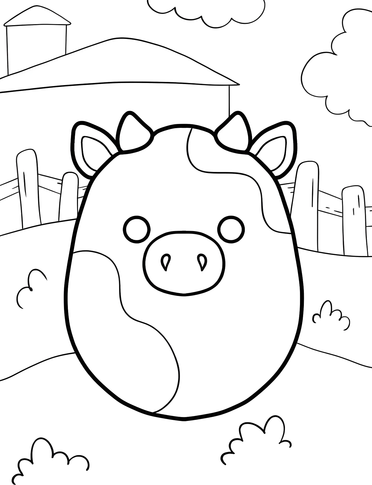 Милая корова Патти Squishmallow №10098. Раскраски для девочек по категориям. Сквишмаллоу (Squishmallows).