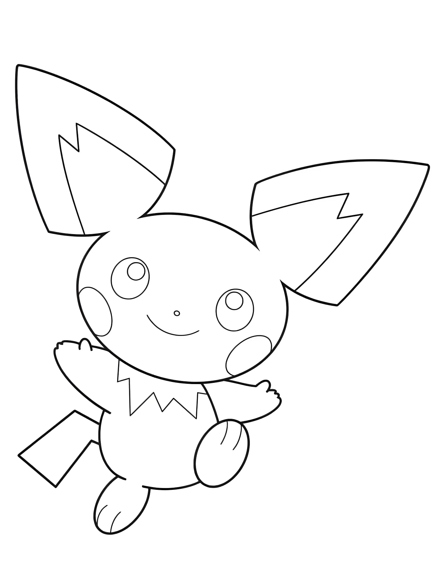 Милый Пичу покемон №9521. Раскраски для девочек по категориям. Покемон (Pokemon).