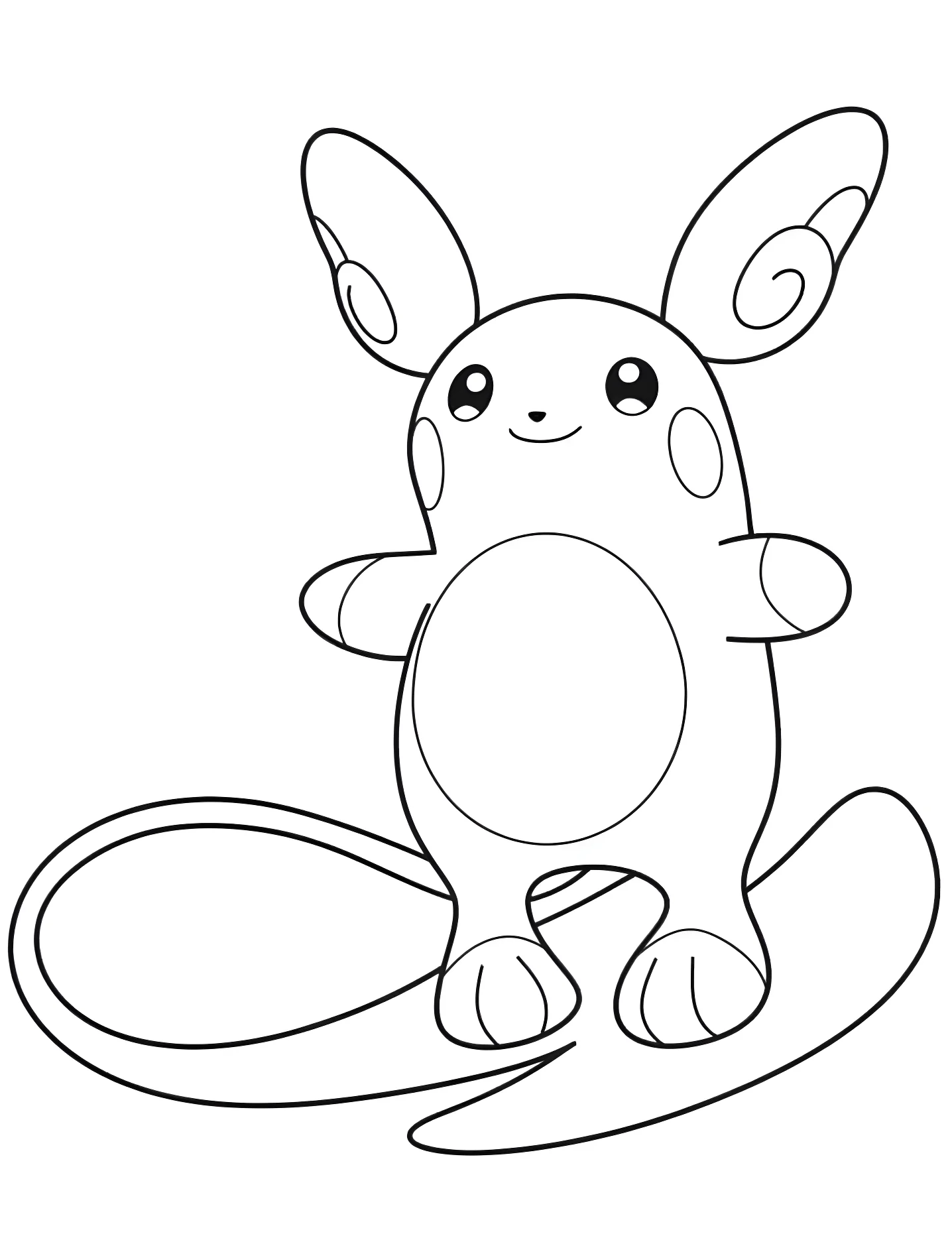 Милый Райчу №9322. Раскраски для девочек по категориям. Пикачу (Pikachu).