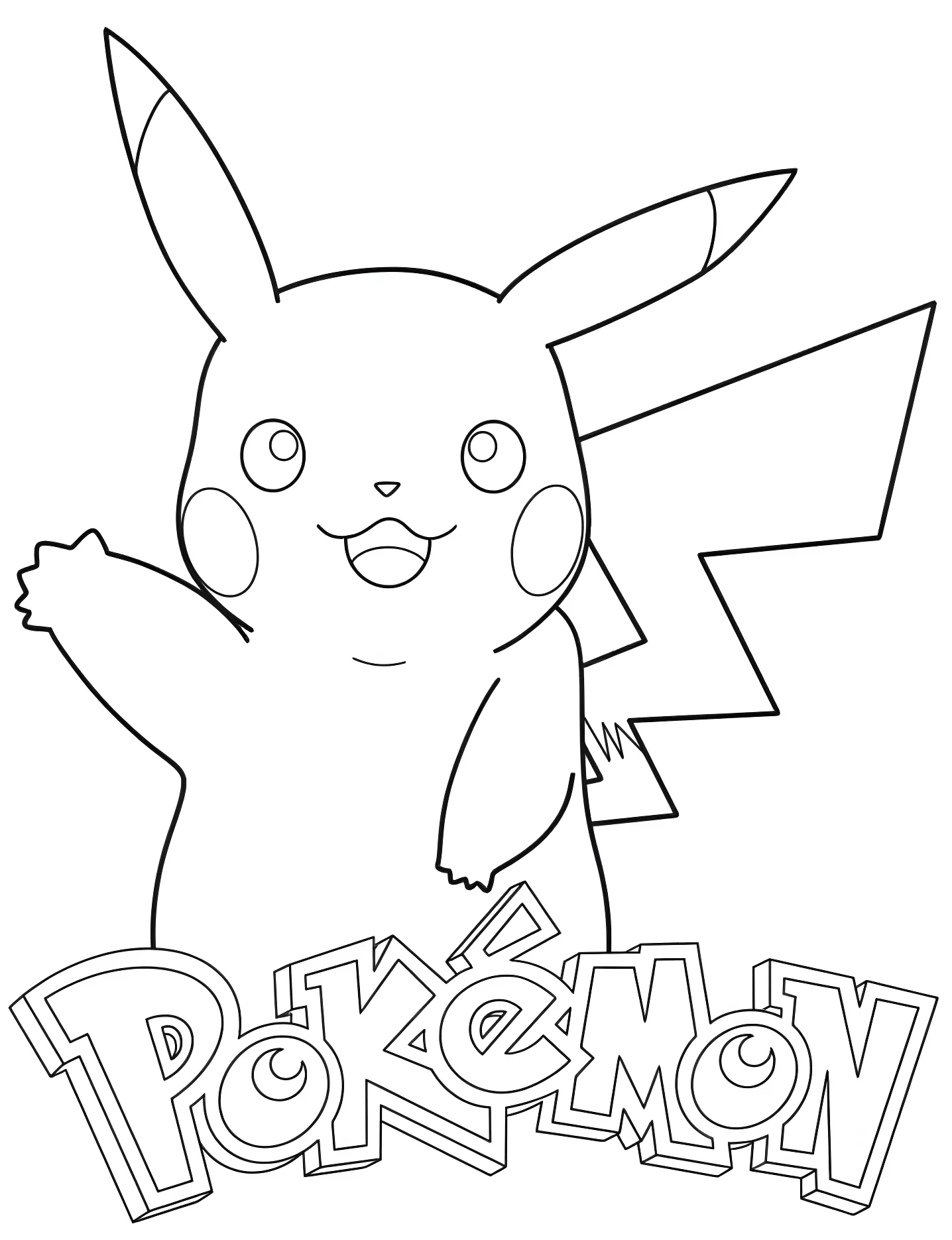 Весёлый Пикачу №9530. Раскраски для девочек по категориям. Покемон (Pokemon).
