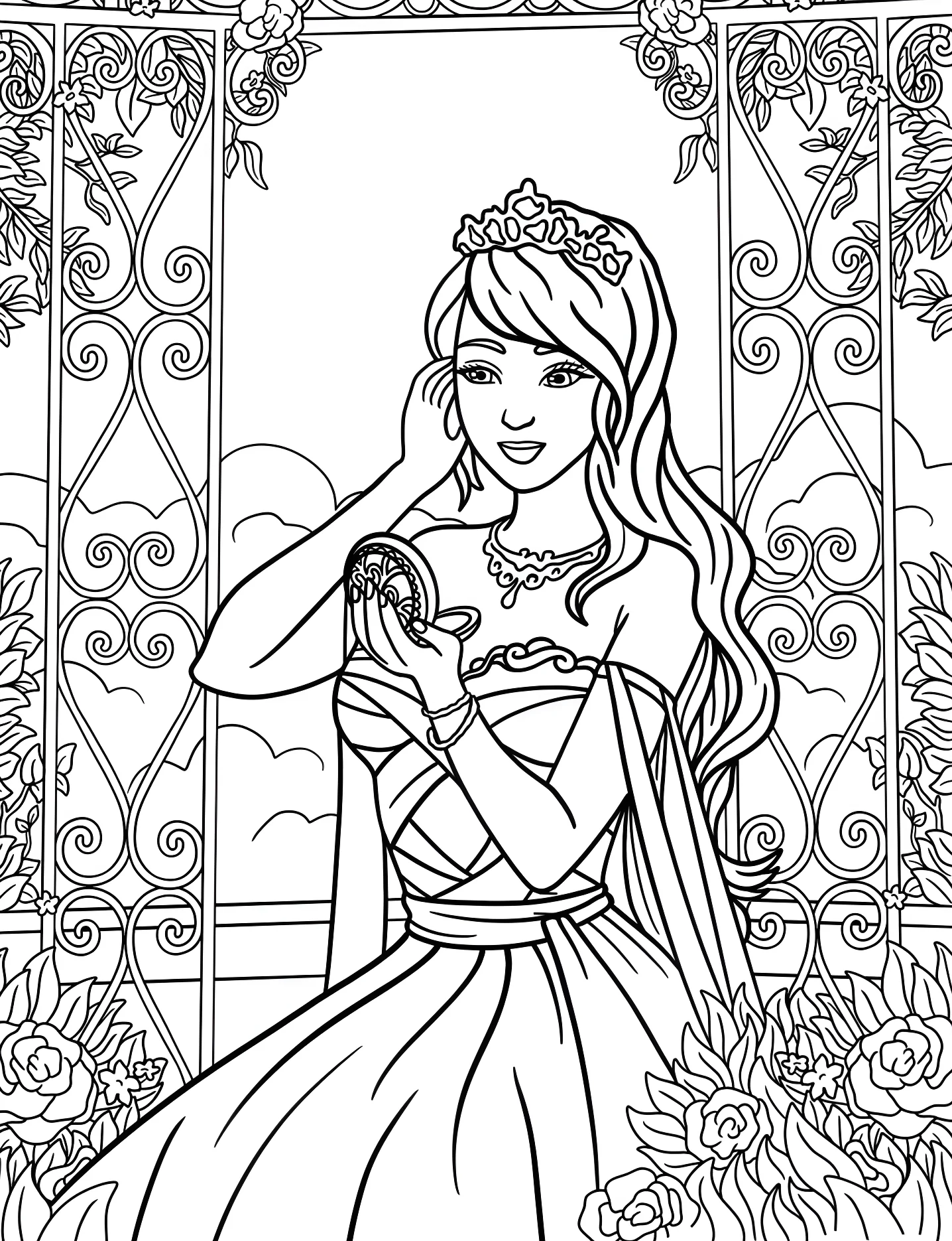Принцесса Незмина №9713. Раскраски для девочек по категориям. Принцессы (Princess).