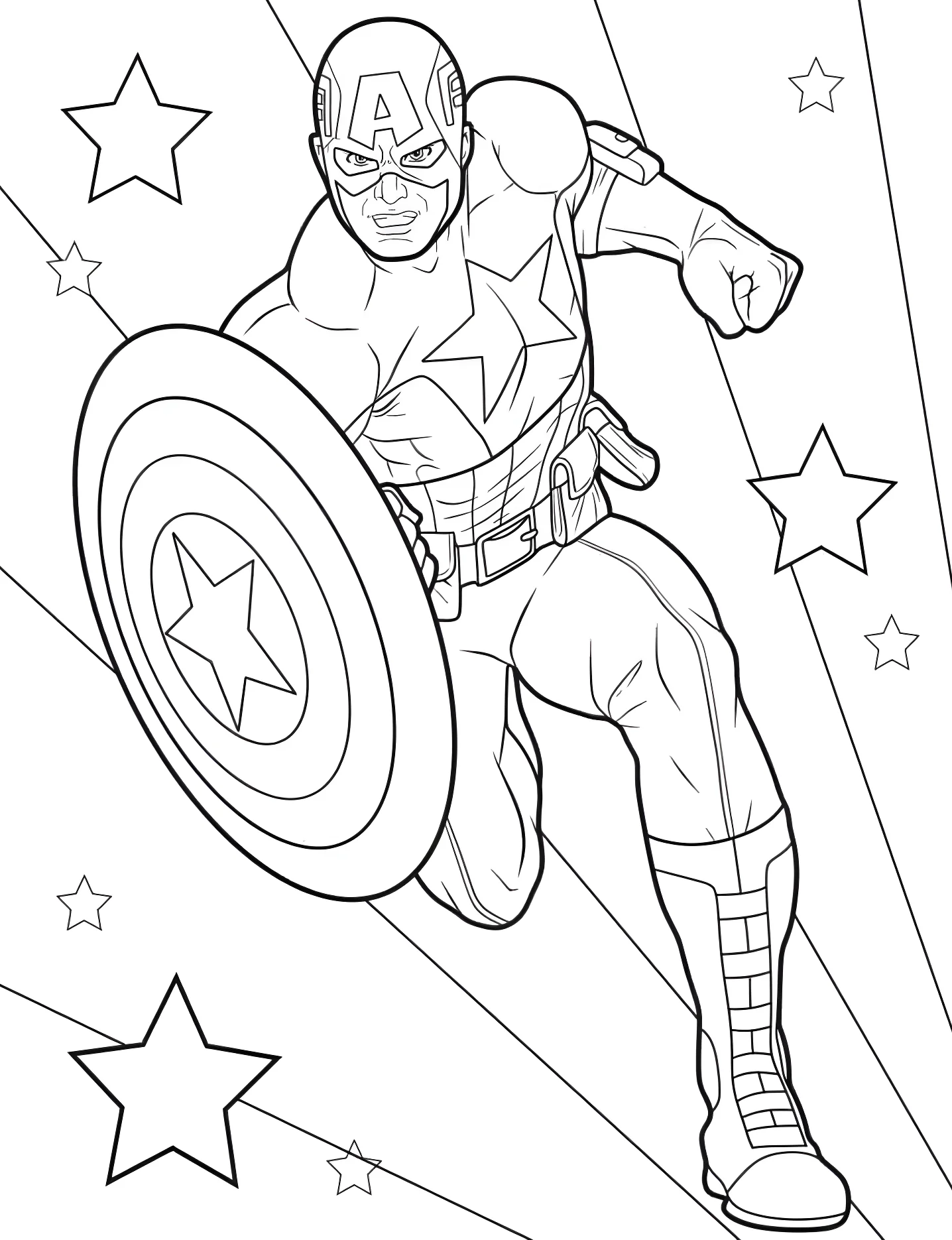Капитан Америка №10229. Раскраски для девочек по категориям. Супергерои (Superhero).