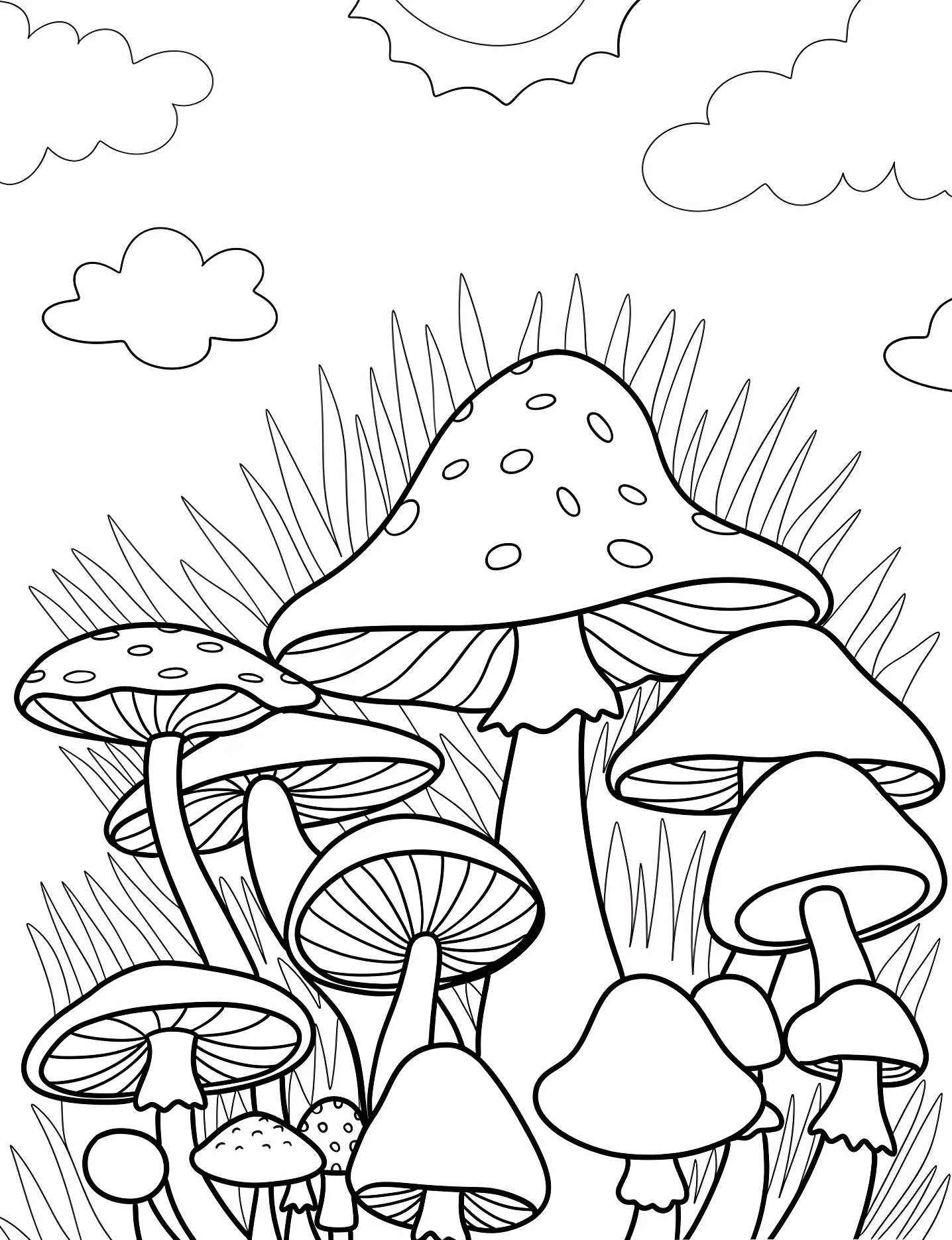 Лесные грибы №8939. Раскраски для девочек по категориям. Гриб (Mushroom).