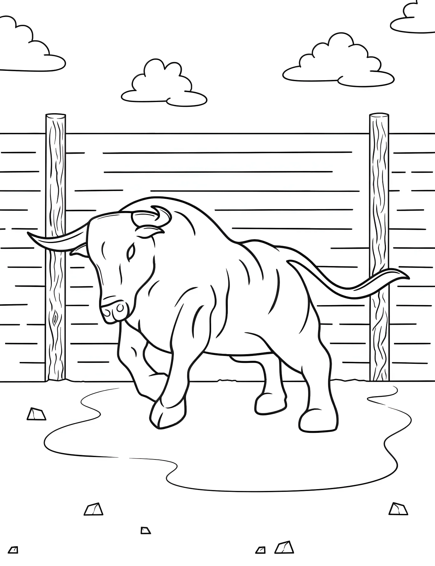 Злой бык №5802. Раскраски для девочек по категориям. Бык (Bull).