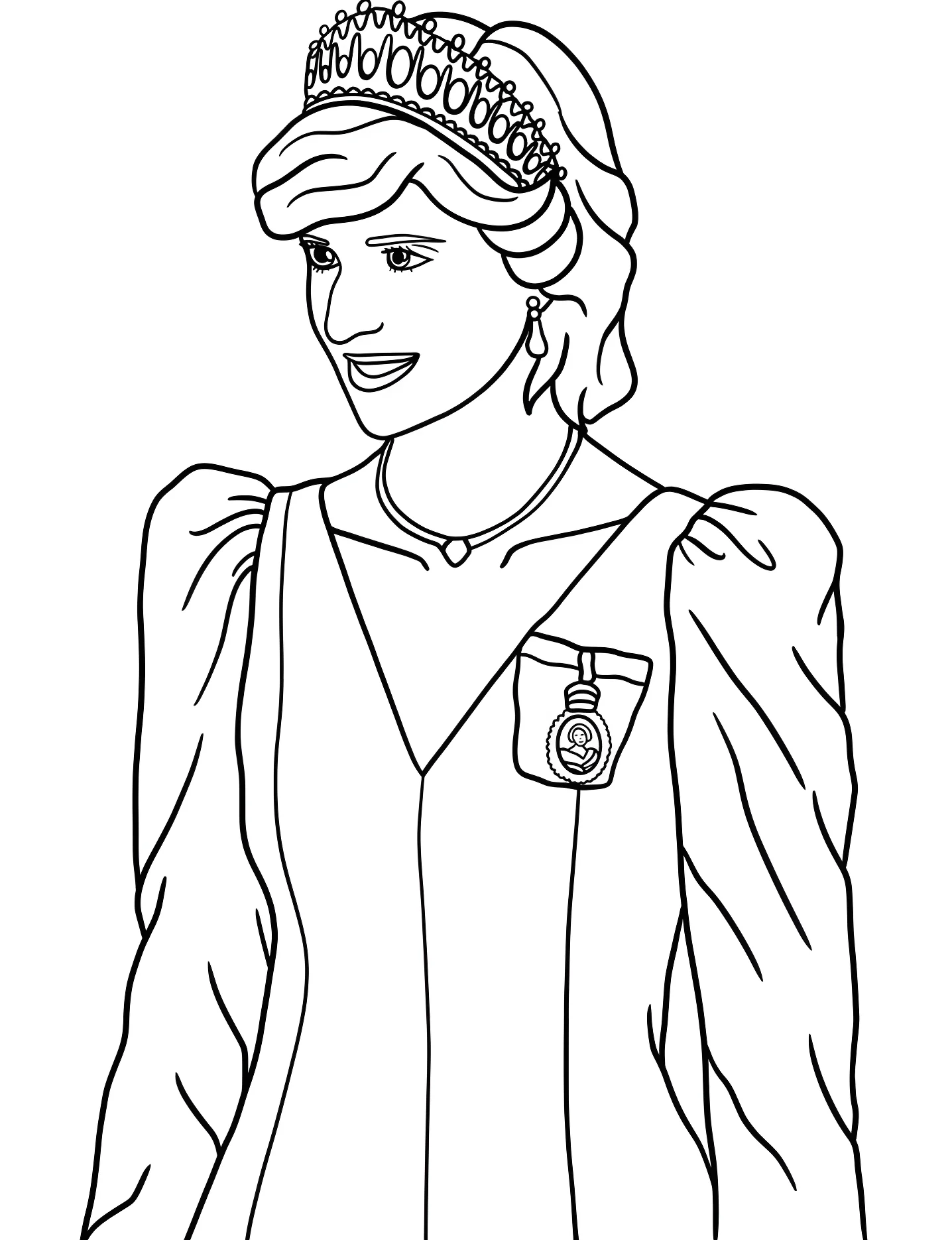 Принцесса Диана №9719. Раскраски для девочек по категориям. Принцессы (Princess).