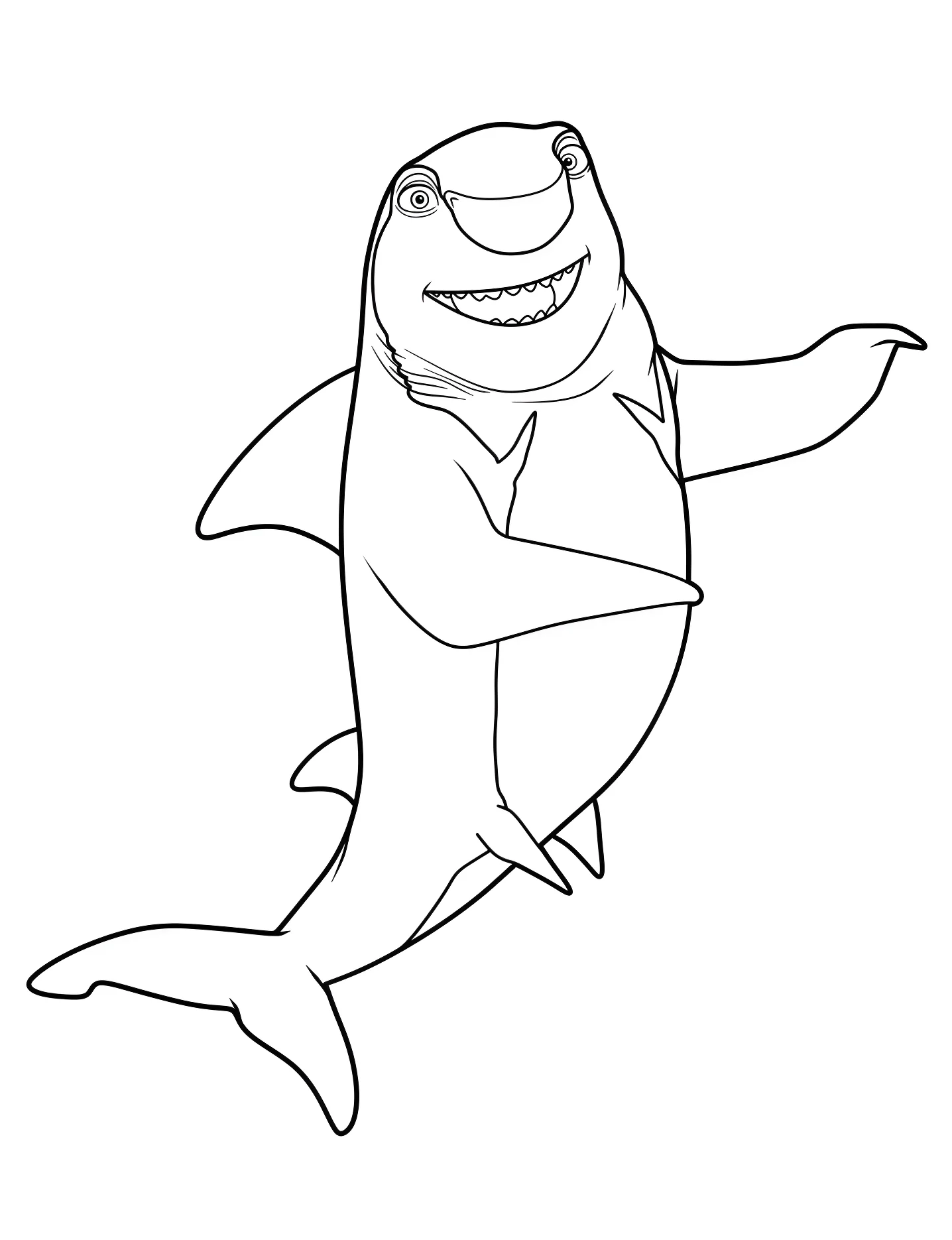 Веселый акула Ленни №9882. Раскраски для девочек по категориям. Акула (Shark).