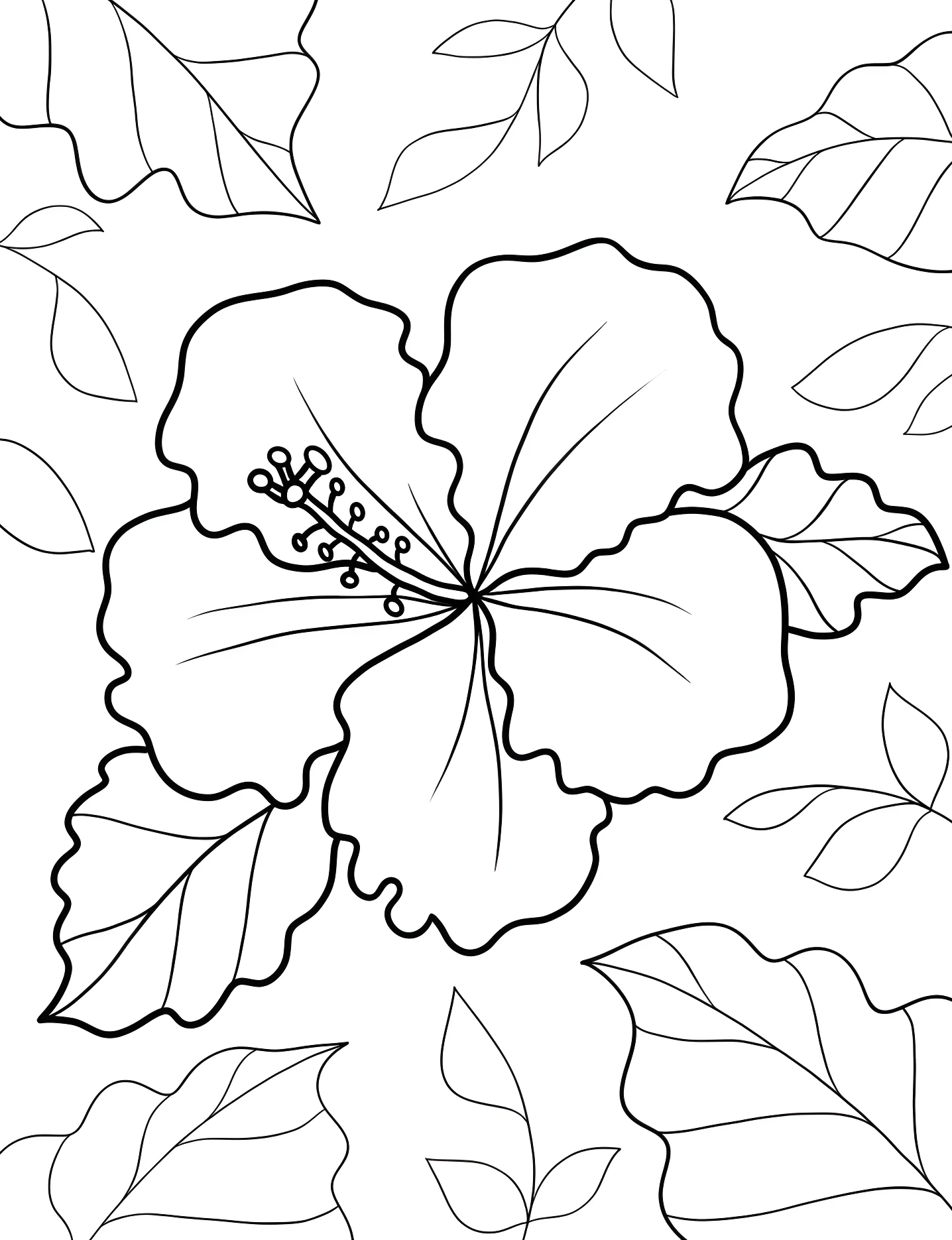 Красивый цветок №7601. Раскраски для девочек по категориям. Цветы (Flower).