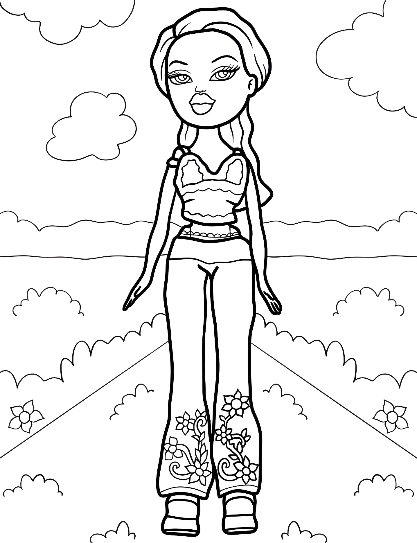 Модная Братц Саша №5734. Раскраски для девочек по категориям. Братц (Bratz).