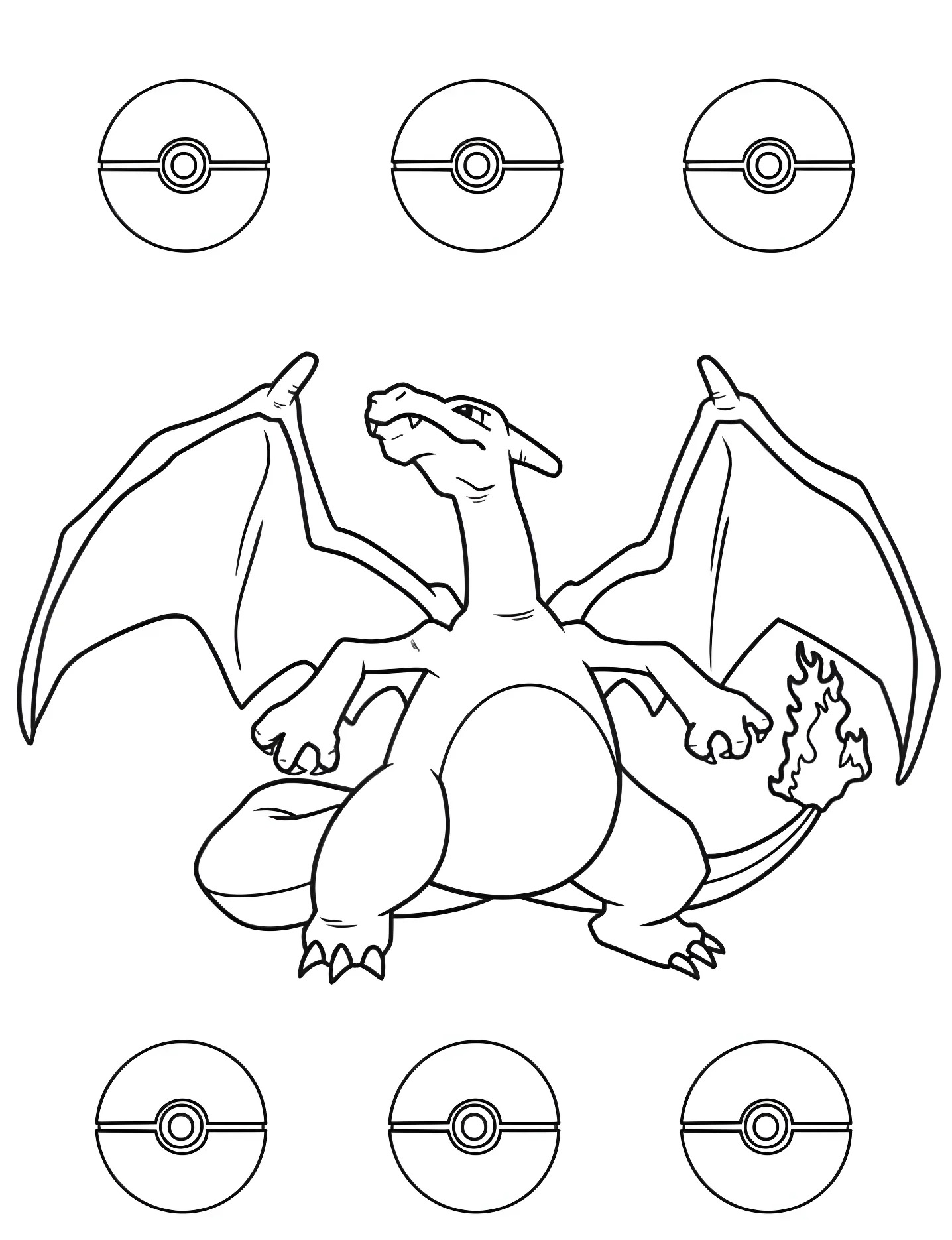 Дракон Чармандера №9533. Раскраски для девочек по категориям. Покемон (Pokemon).