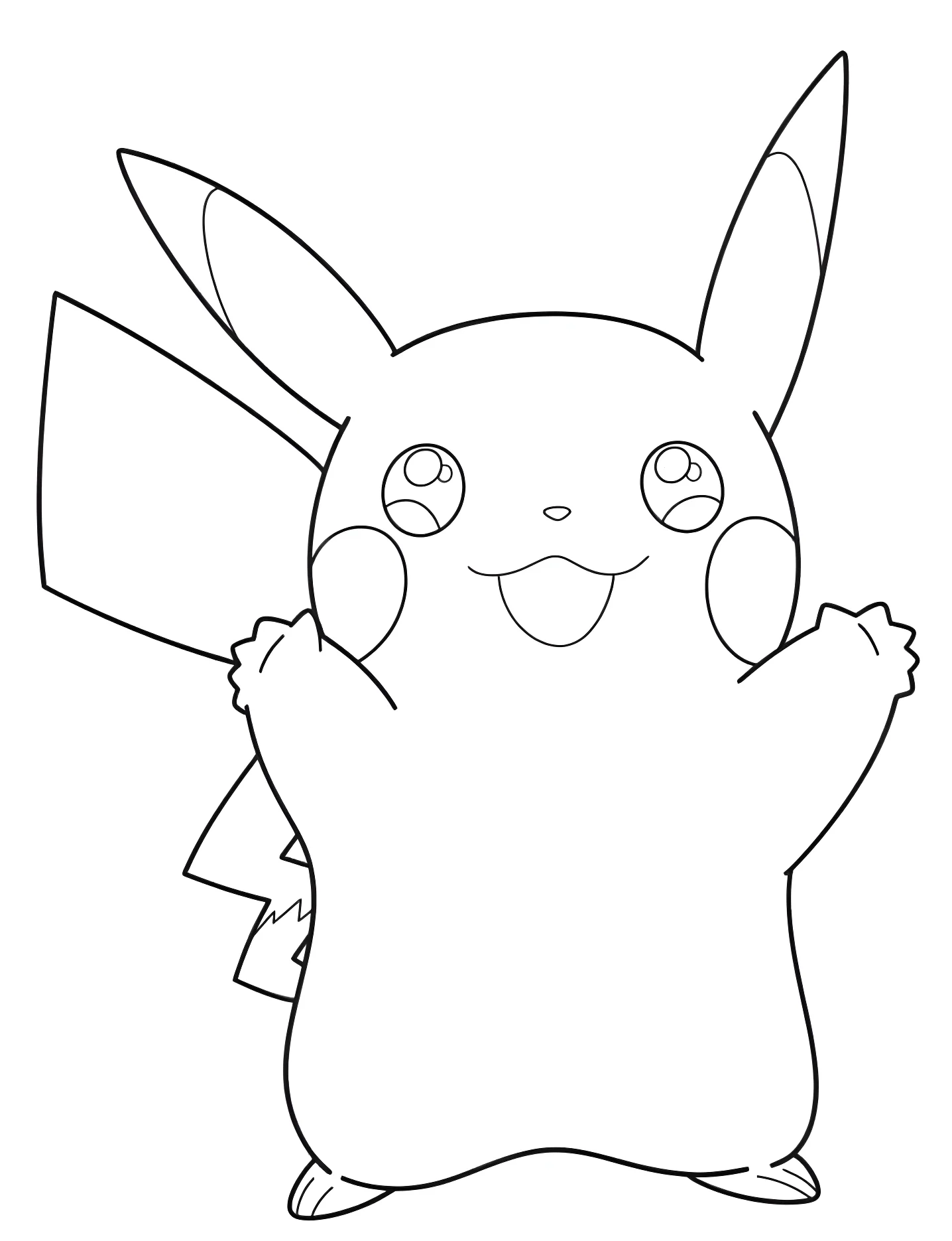 Весёлый Пикачу №9537. Раскраски для девочек по категориям. Покемон (Pokemon).