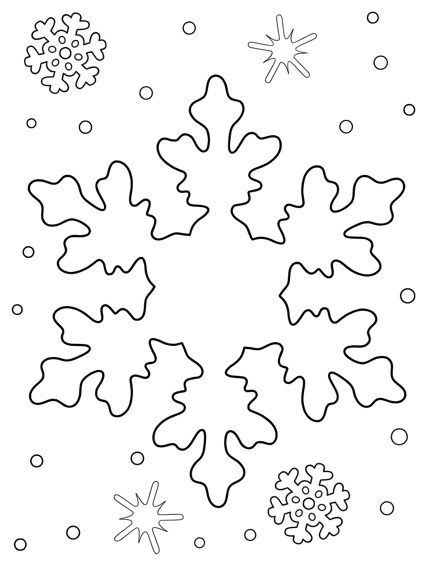 Снежинки №10829. Раскраски для девочек по категориям. Зима (Winter).