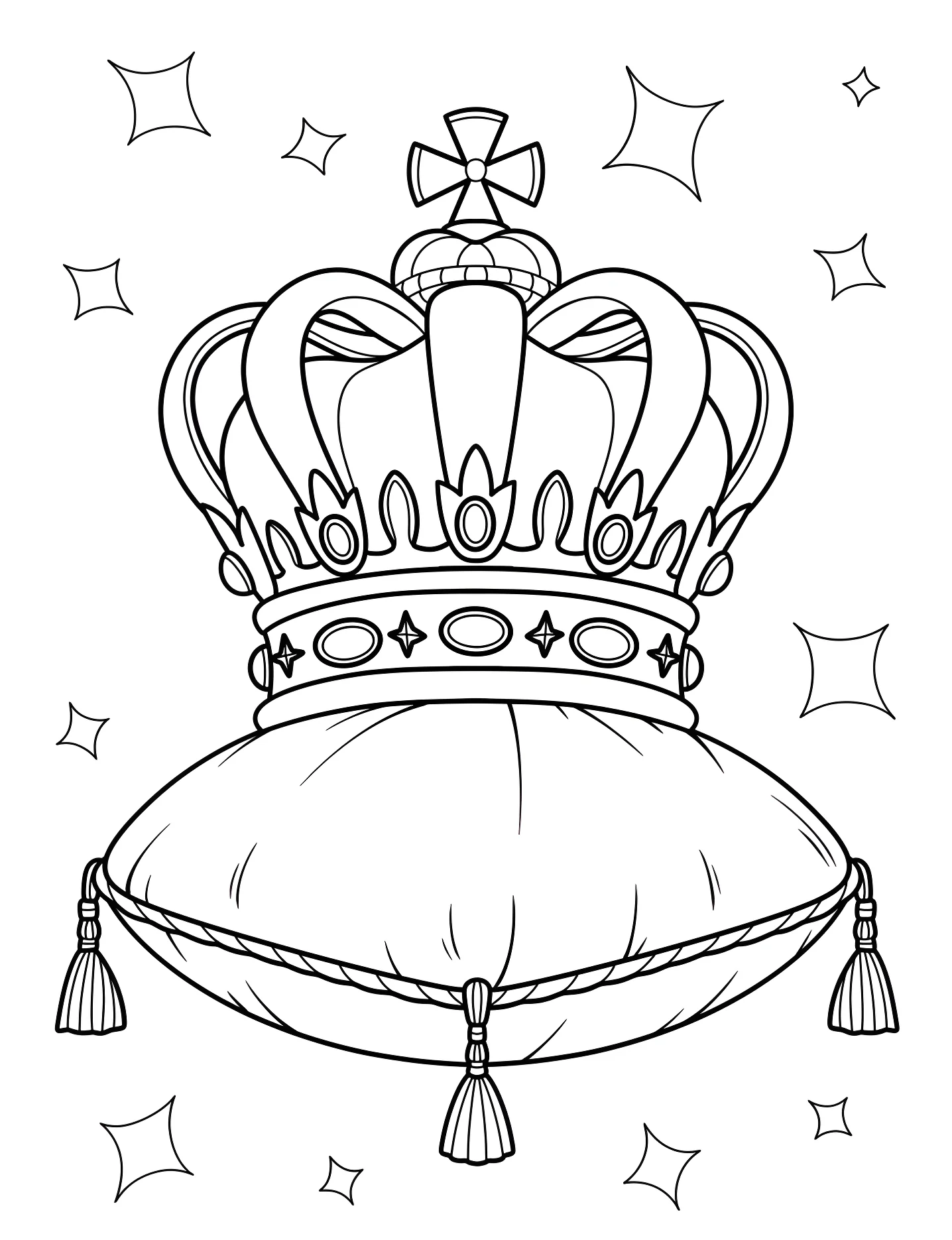 Корона на бархате №6668. Раскраски для девочек по категориям. Корона (Crown).