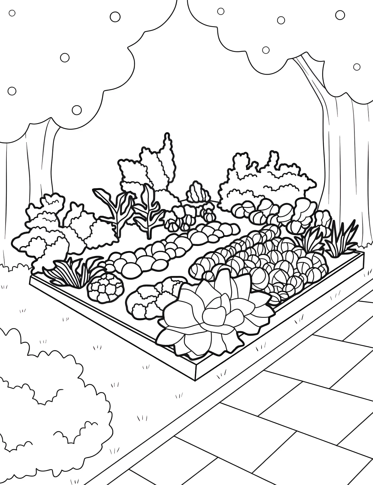 Квадратный огород №7753. Раскраски для девочек по категориям. Сад (Garden).