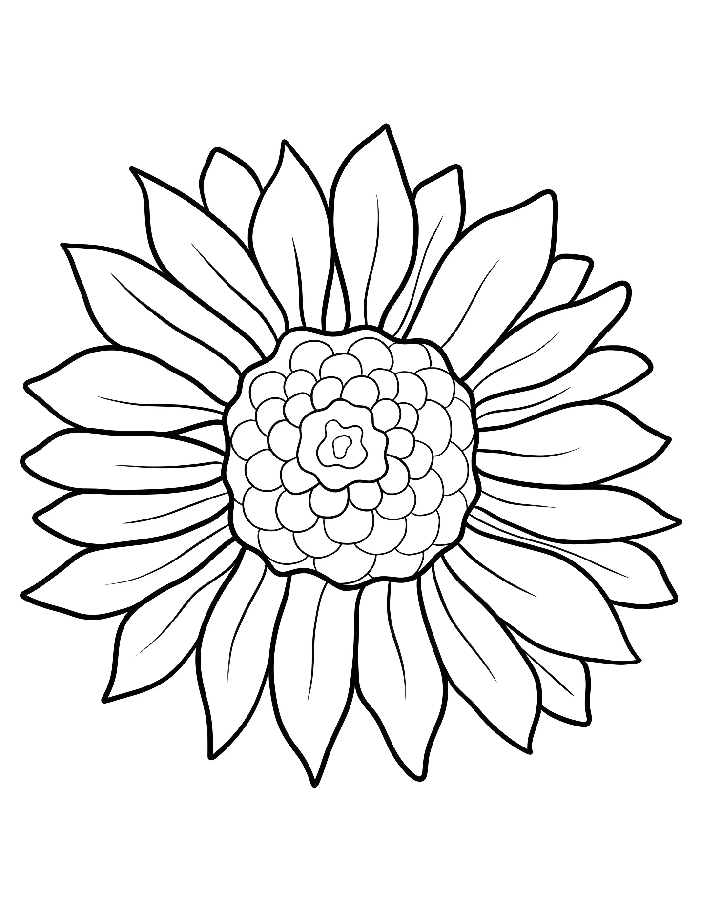 Большой подсолнух №7615. Раскраски для девочек по категориям. Цветы (Flower).
