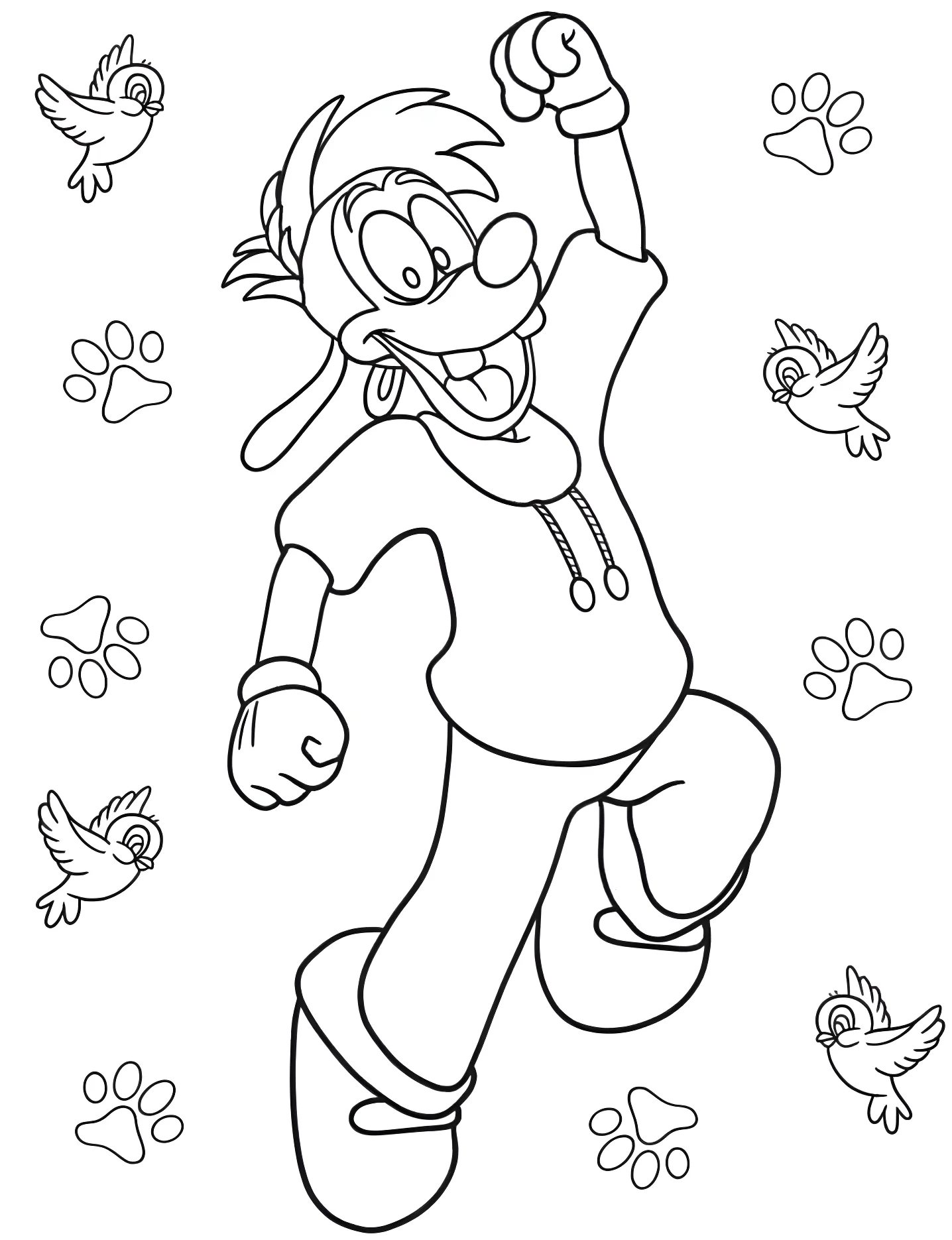 Весёлый Макс №7841. Раскраски для девочек по категориям. Гуфи (Goofy).