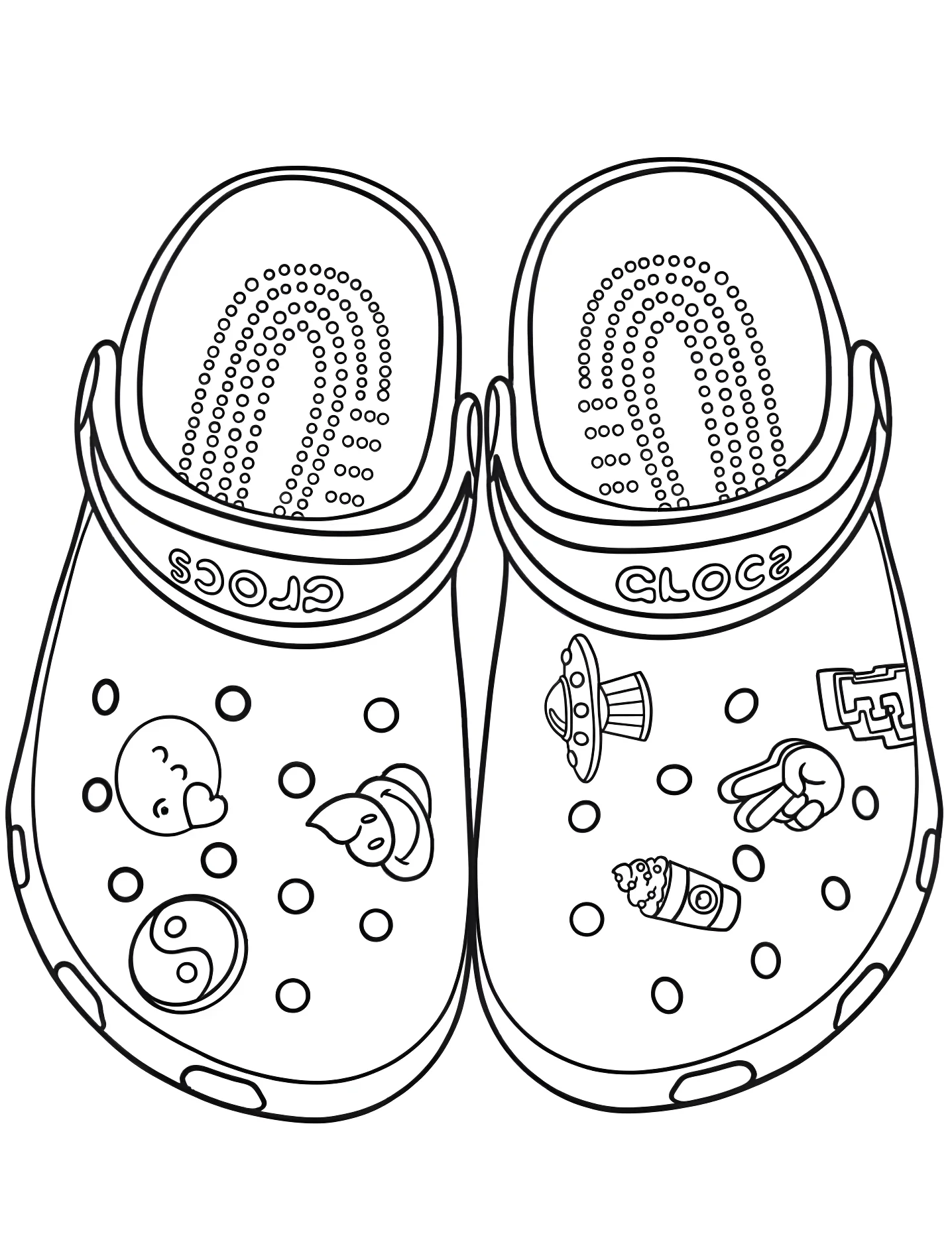 Милые кроксы №9915. Раскраски для девочек по категориям. Обувь (Shoe).