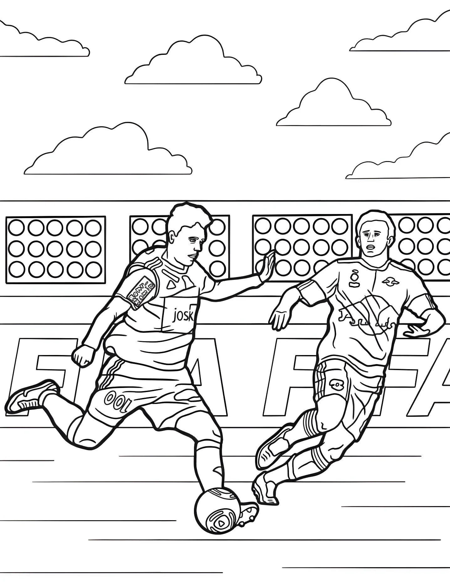 Футбольный матч №10021. Раскраски для девочек по категориям. Футбол (Soccer).