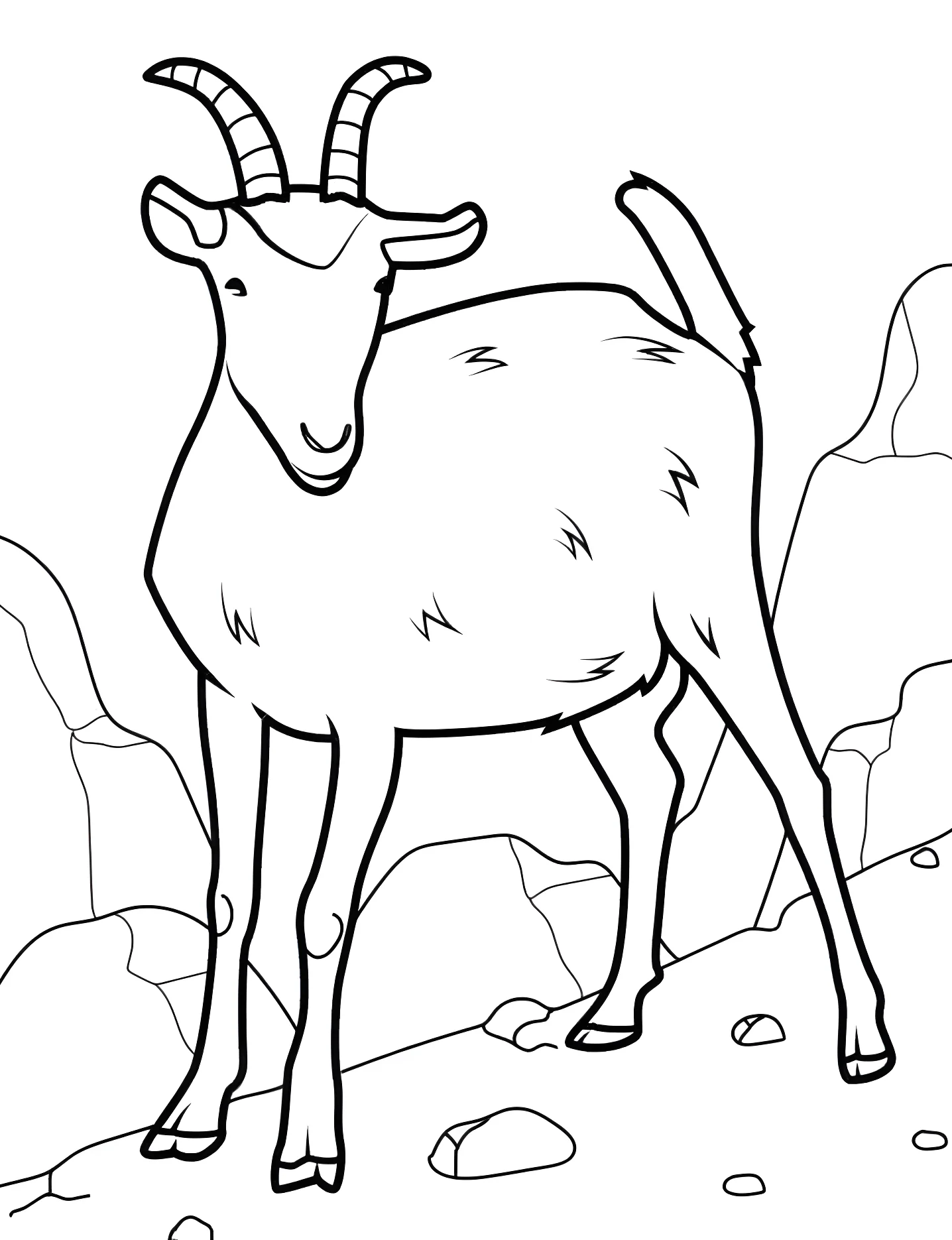 Дикий горный козёл №7815. Раскраски для девочек по категориям. Коза (Goat).