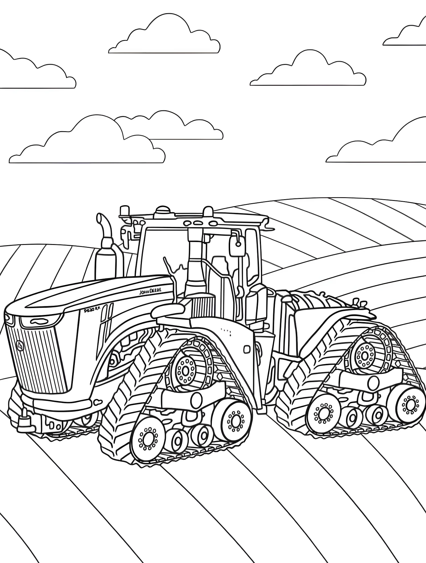 Трактор John Deere №6451. Раскраски для мальчиков по категориям. John Deere.