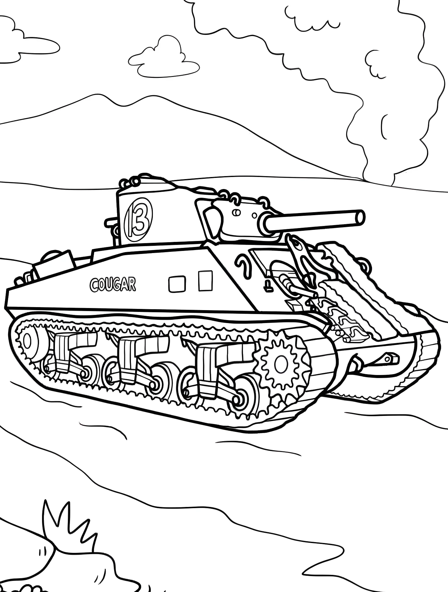 Танк "Пума №7535. Раскраски для мальчиков по категориям. Танк (Tank).