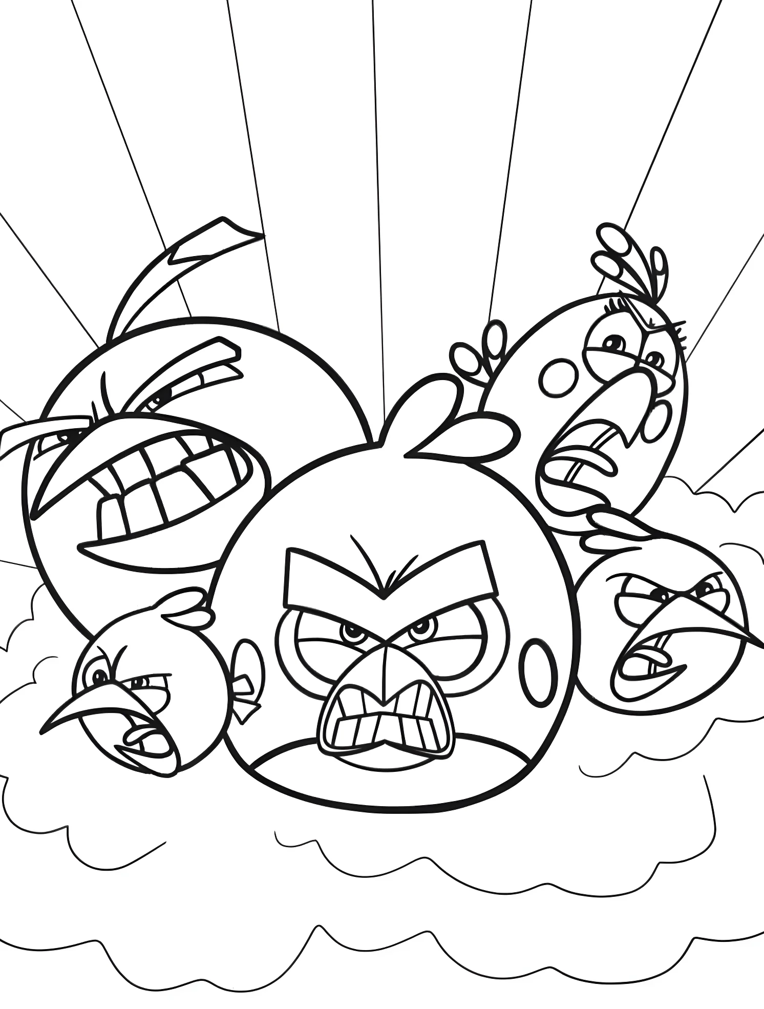 Злые птички №4781. Раскраски для мальчиков по категориям. Angry Birds.
