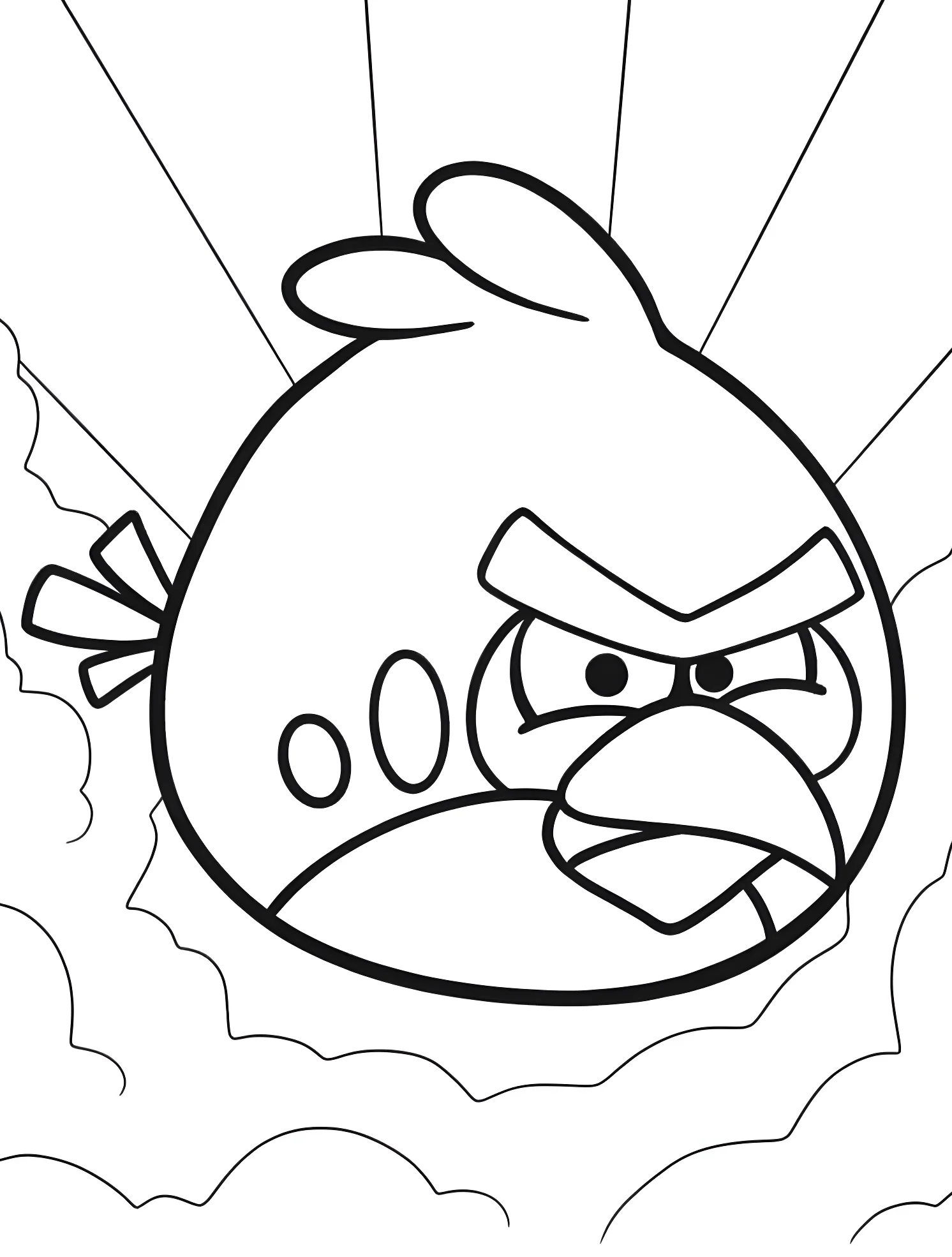 Злой Angry Birds Красный Птиц №4783. Раскраски для мальчиков по категориям. Angry Birds.