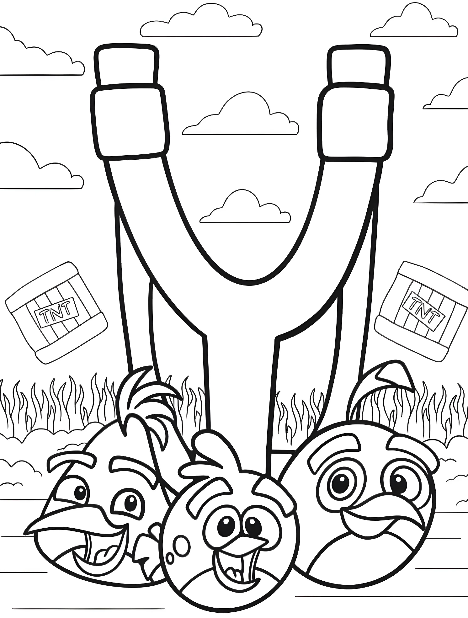 Веселые птички Angry Birds №4784. Раскраски для мальчиков по категориям. Angry Birds.