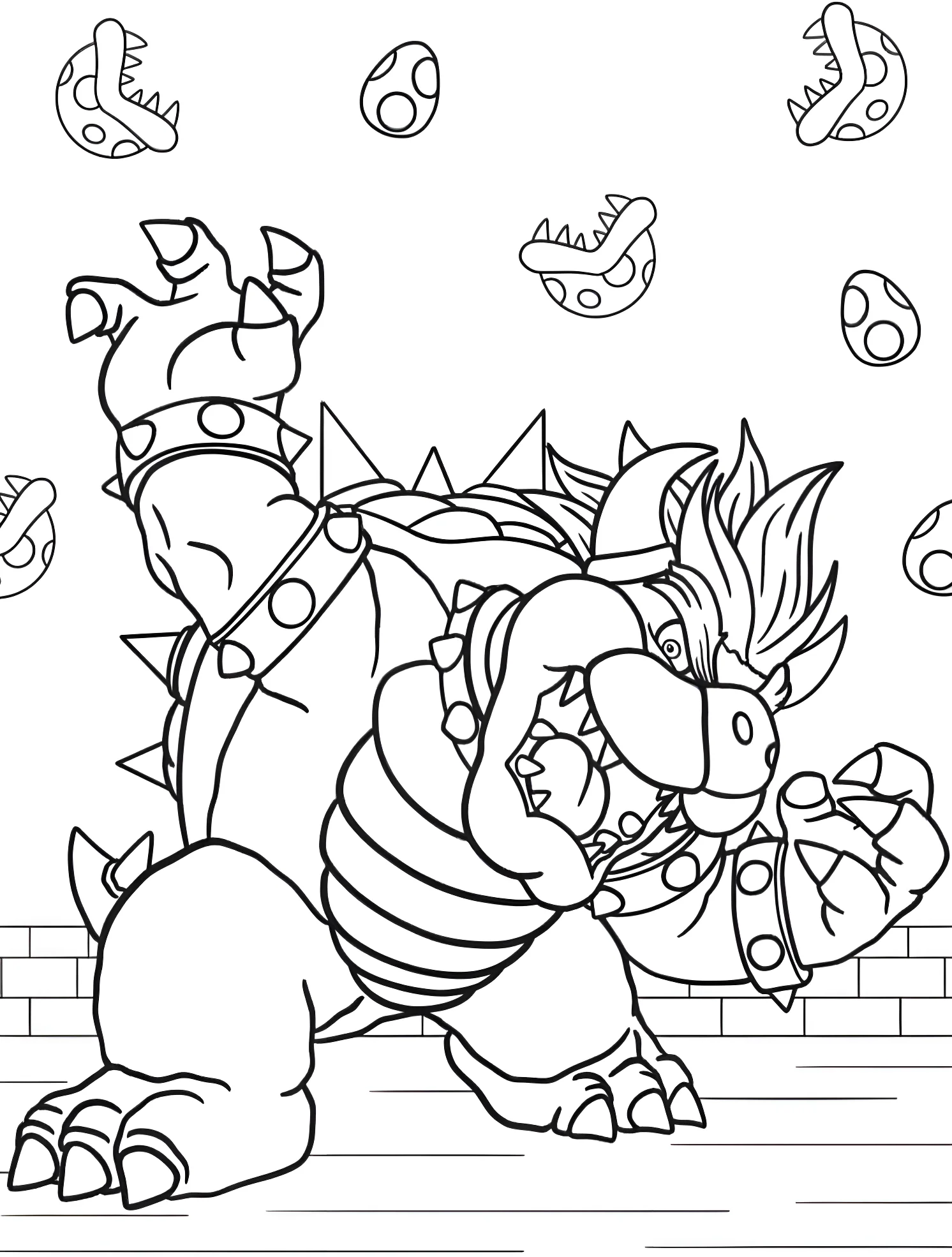 Злой Боузер №4970. Раскраски для мальчиков по категориям. Баузер (Bowser).