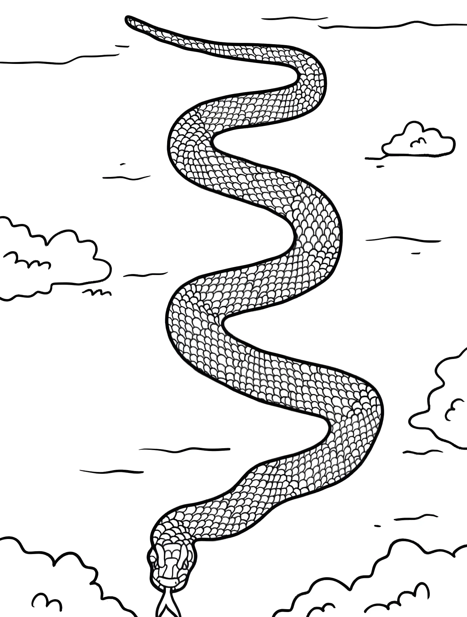 Змея из Австралии №7393. Раскраски для мальчиков по категориям. Змея (Snake).