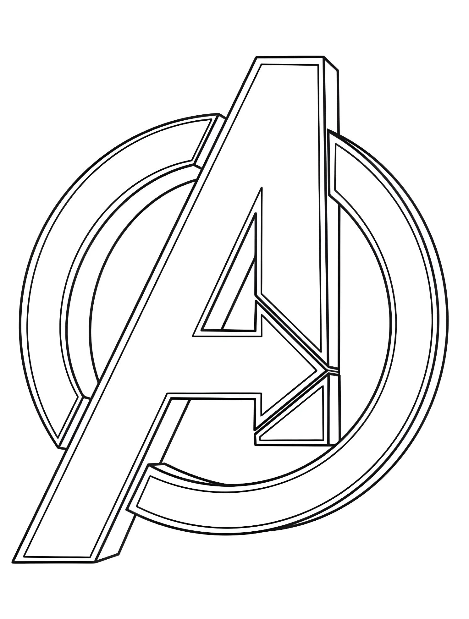 Логотип Мстителей №6750. Раскраски для мальчиков по категориям. Мстители Marvel (Marvel Avengers).