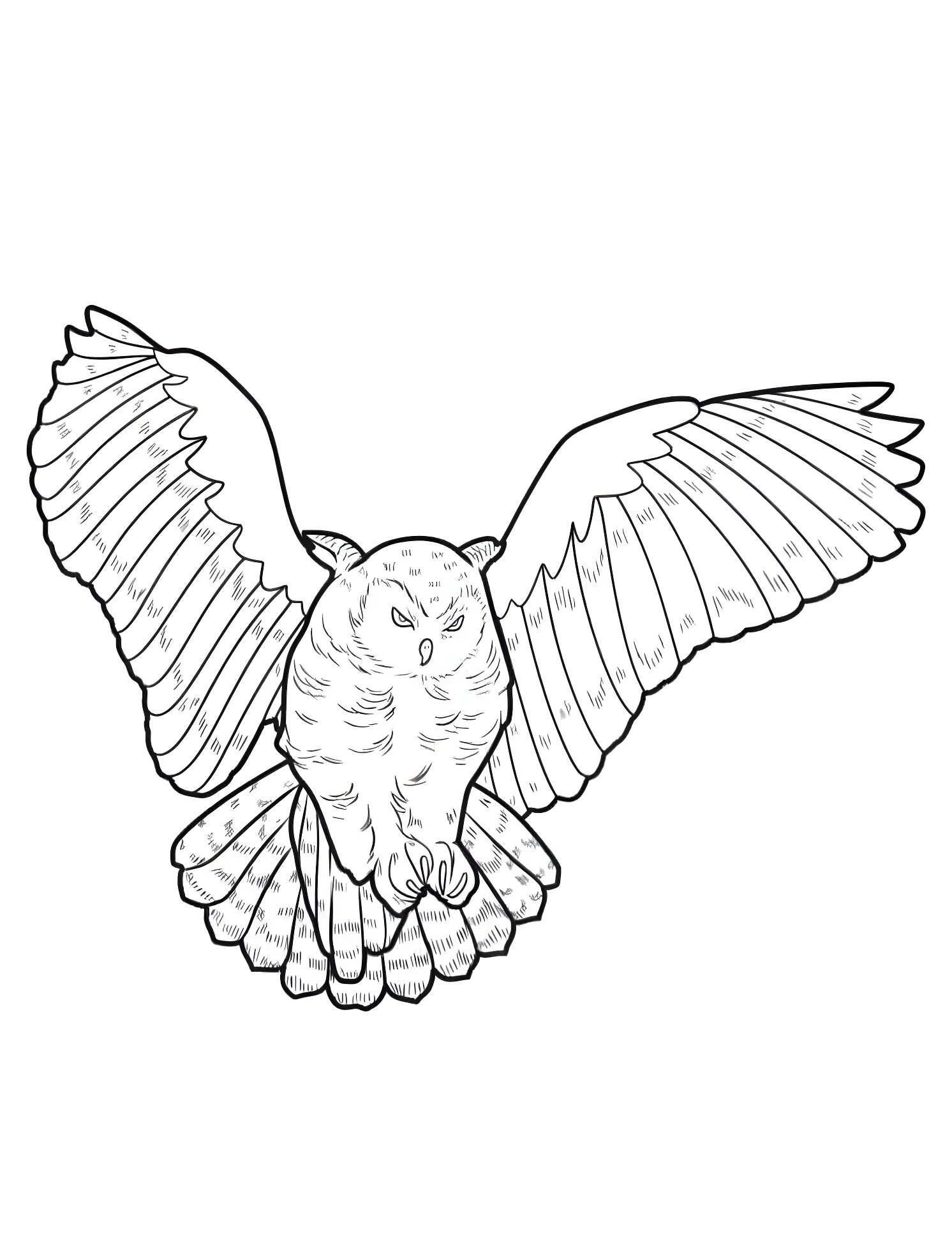 Сова в полете №6900. Раскраски для мальчиков по категориям. Сова (Owl).