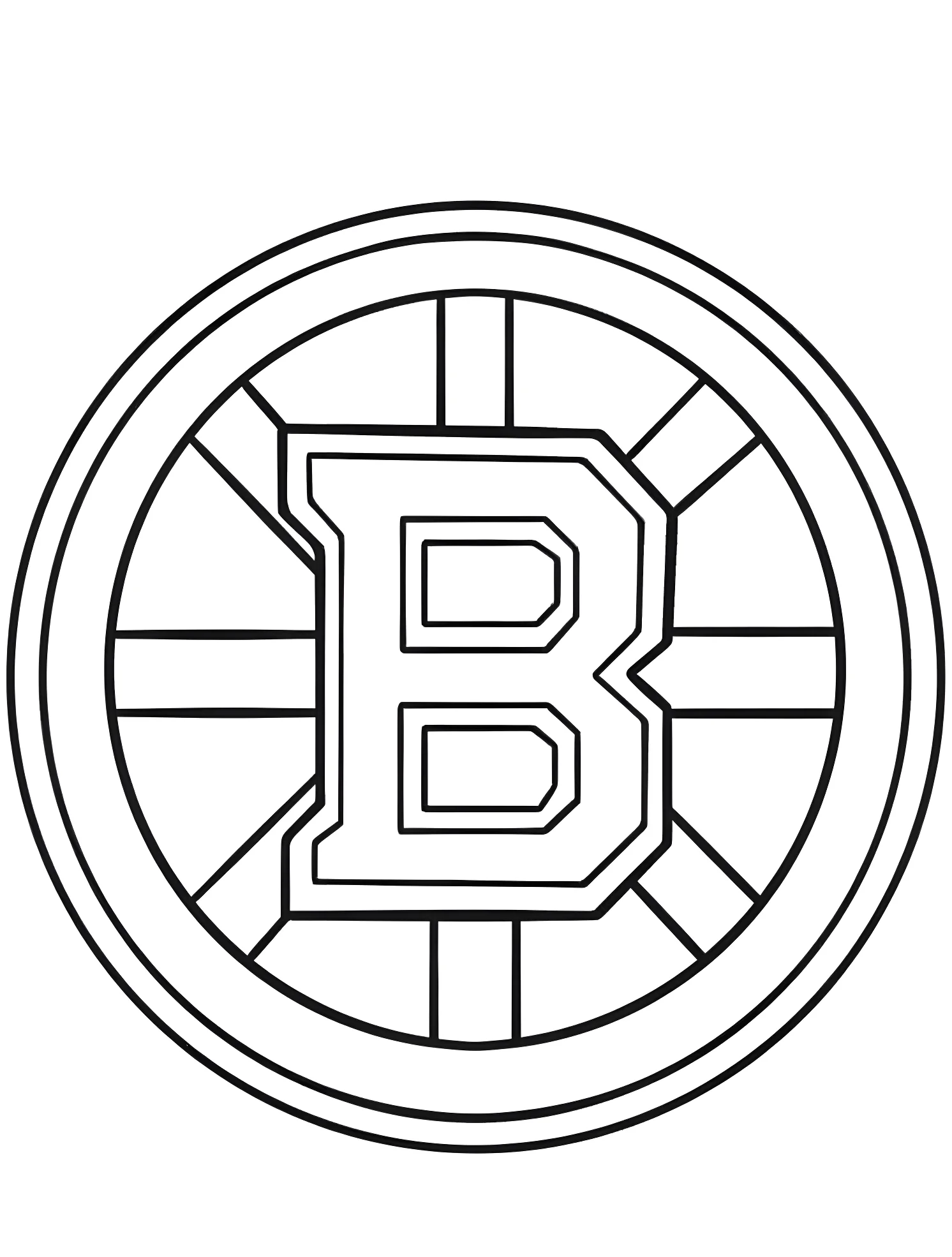 Логотип Boston Bruins для фанатов хоккея №6343. Раскраски для мальчиков по категориям. Хоккей (Hockey).