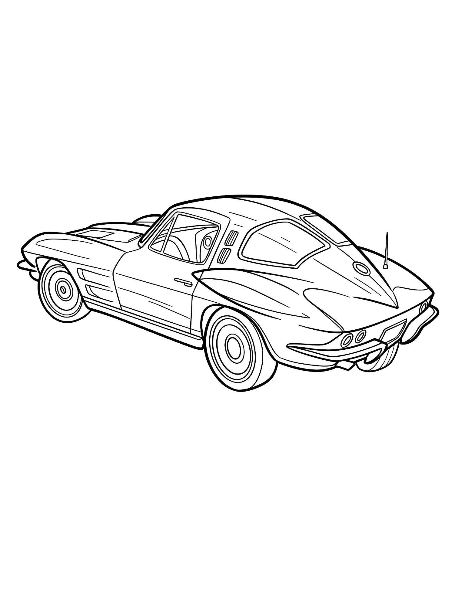 Классический автомобиль Chevrolet Corvette №5405. Раскраски для мальчиков по категориям. Шевроле Корветт (Corvette).