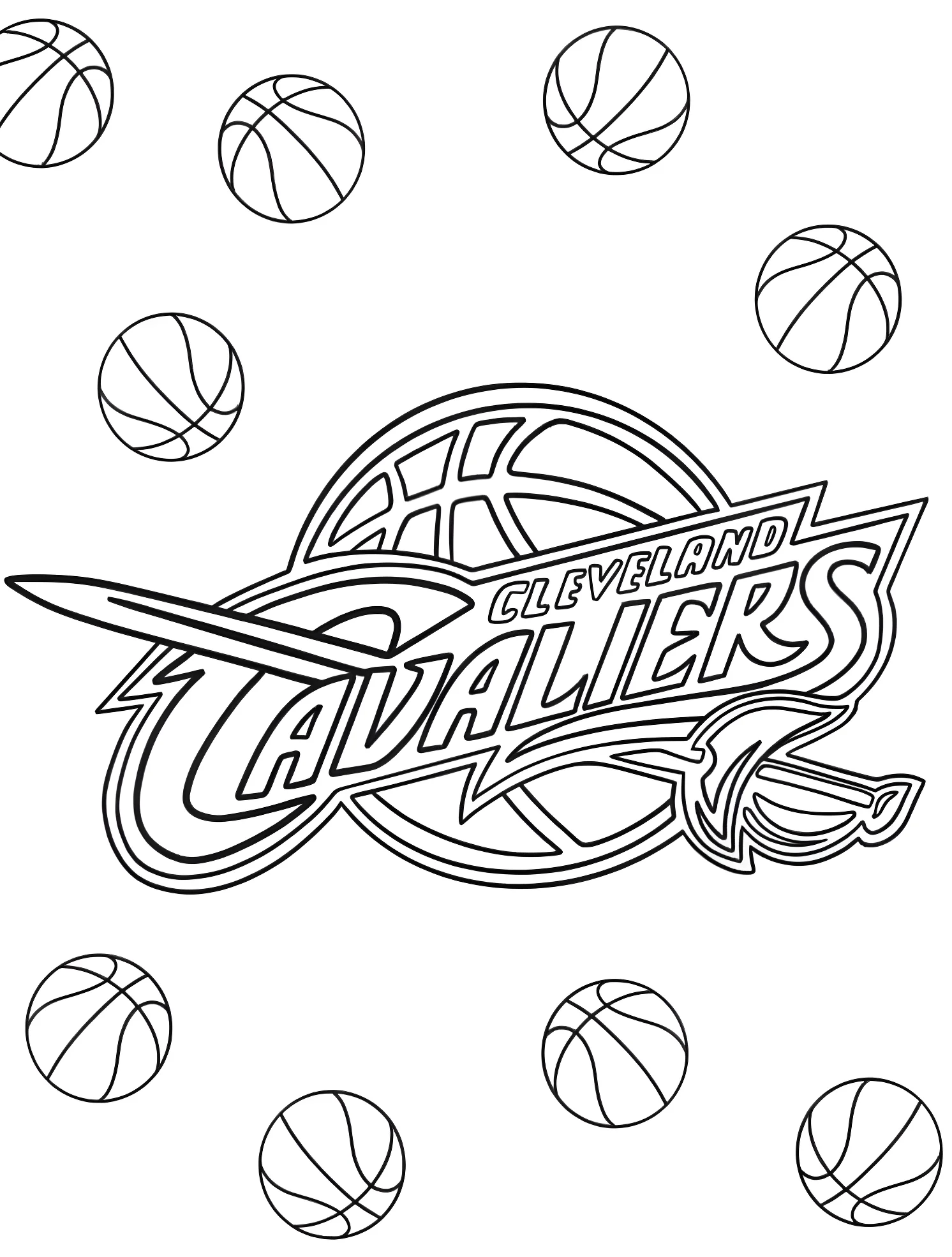Логотип Cleveland Cavaliers №4872. Раскраски для мальчиков по категориям. Баскетбол (Basketball).