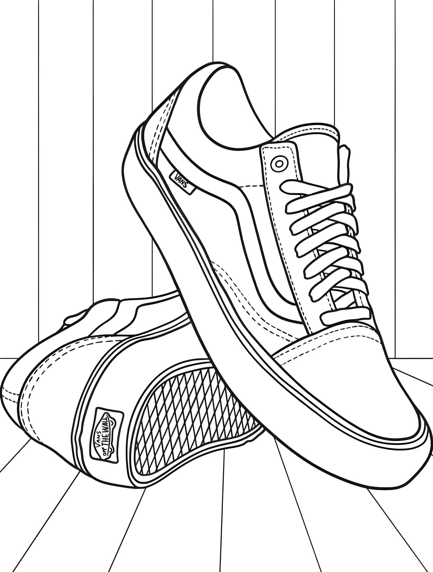 Крутые кеды Vans №7337. Раскраски для мальчиков по категориям. Обувь.