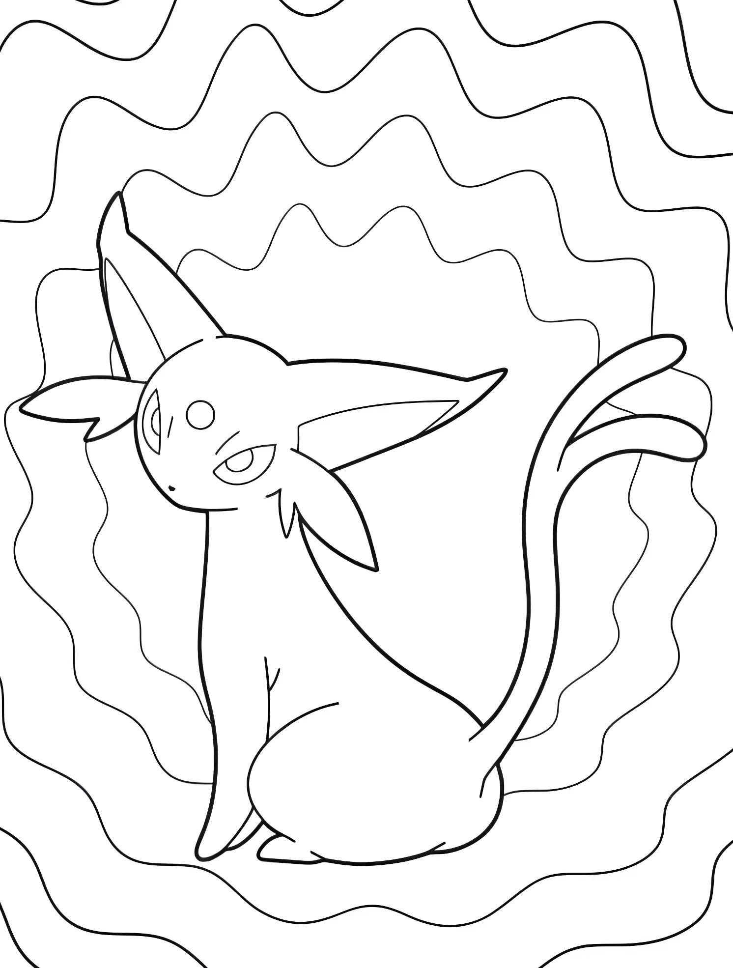 Милый Эспеон №7116. Раскраски для мальчиков по категориям. Покемоны (Pokémon).