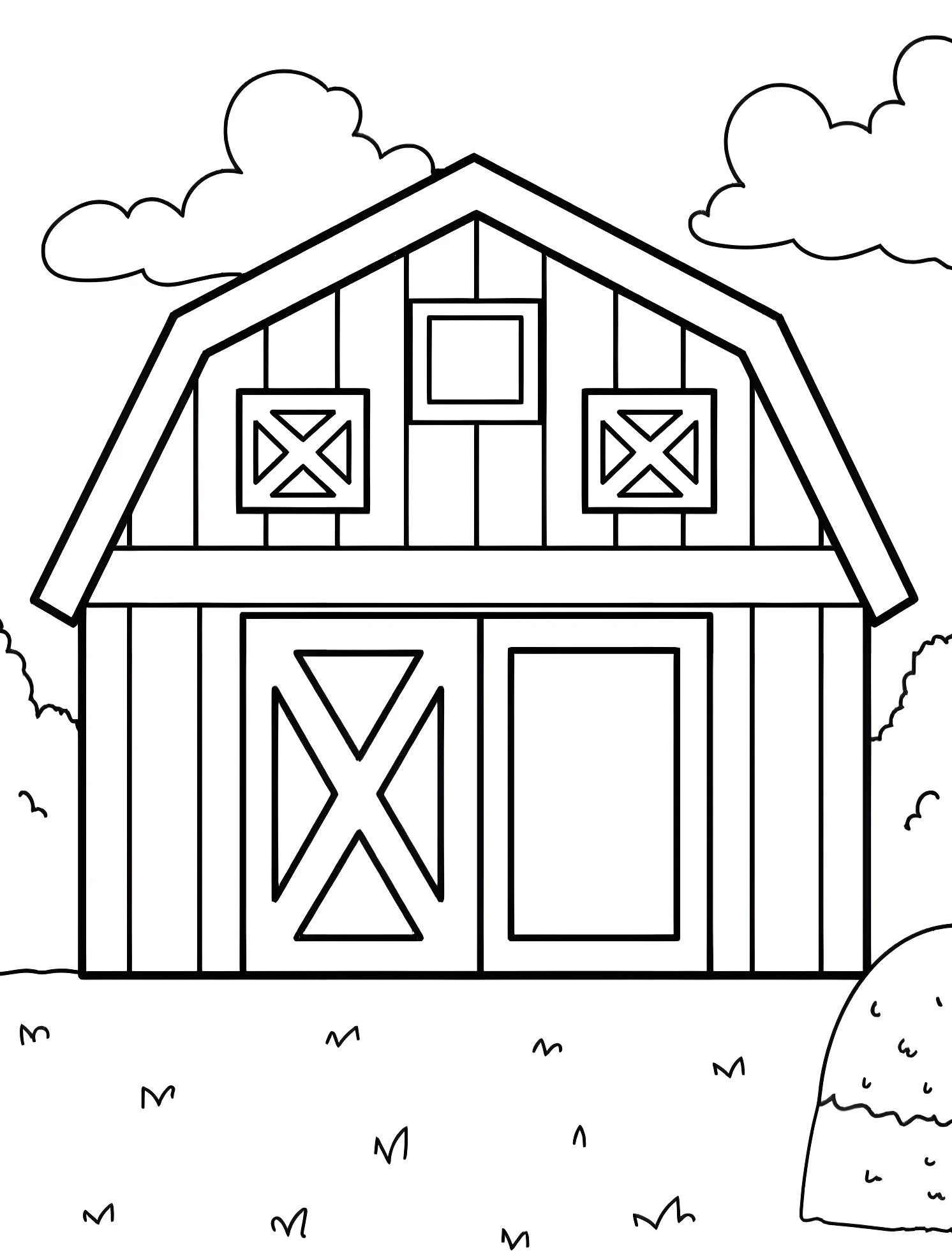 Фермерский сарай №5976. Раскраски для мальчиков по категориям. Ферма (Farm).
